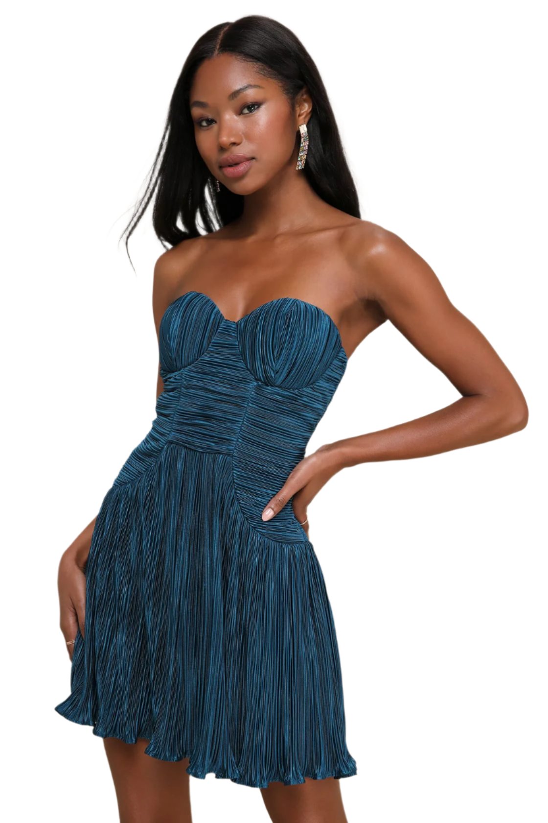 Deeply Glamorous Drop Waist Mini Dress