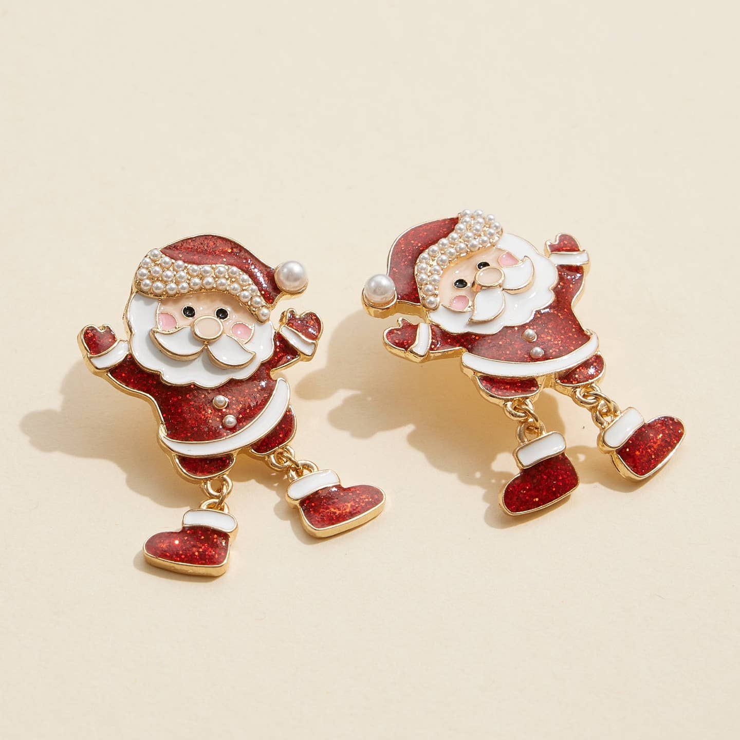 Festive Enamel Santa Claus Earring