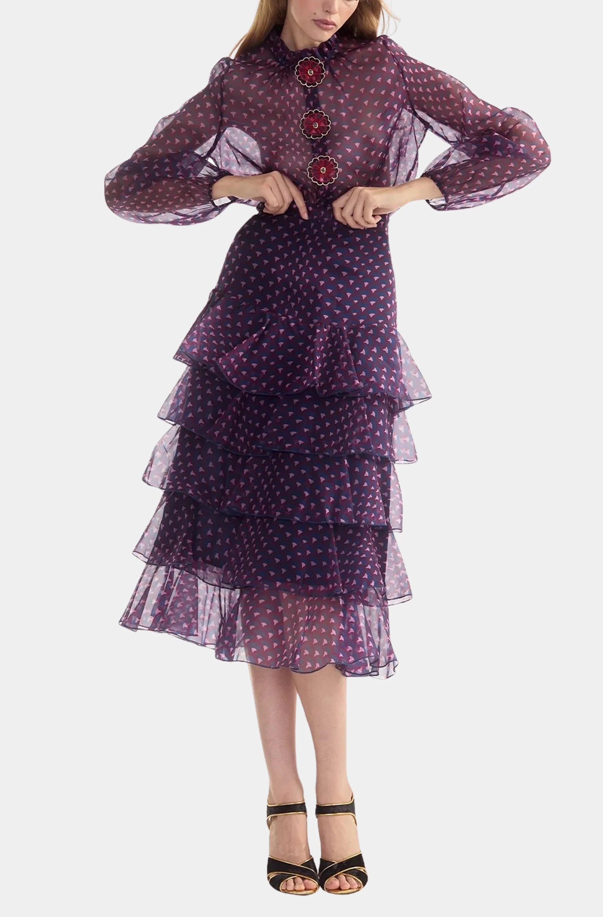 Silk Organza Ruffle Skirt