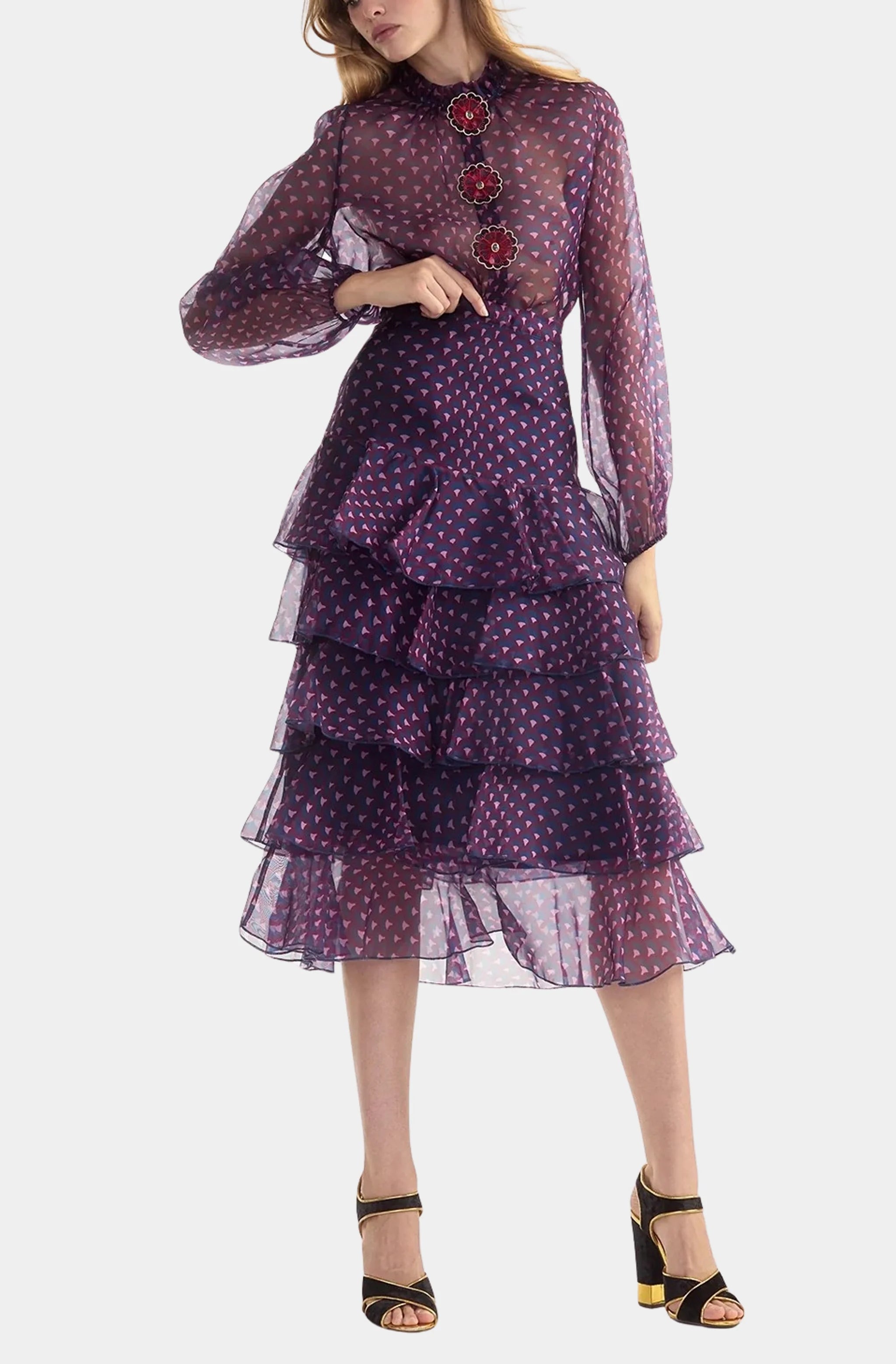 Silk Organza Ruffle Skirt