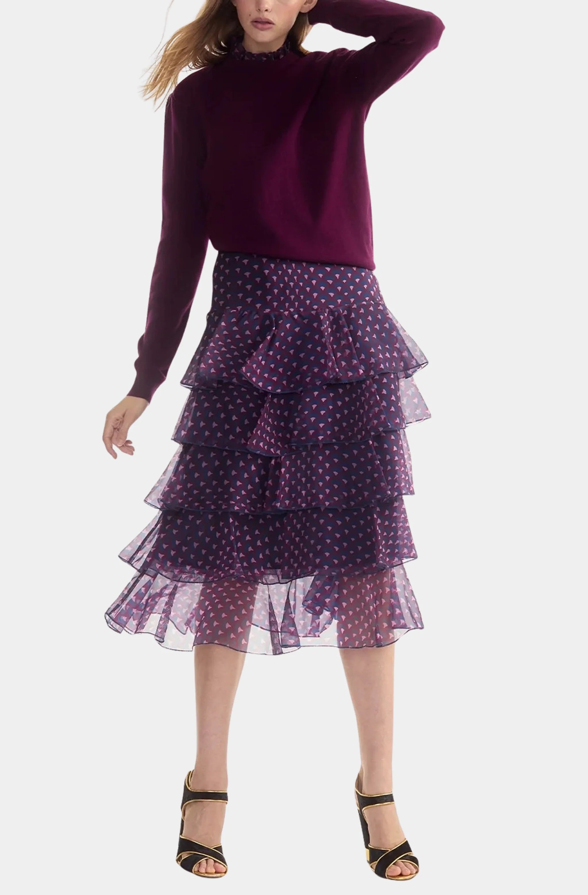 Silk Organza Ruffle Skirt