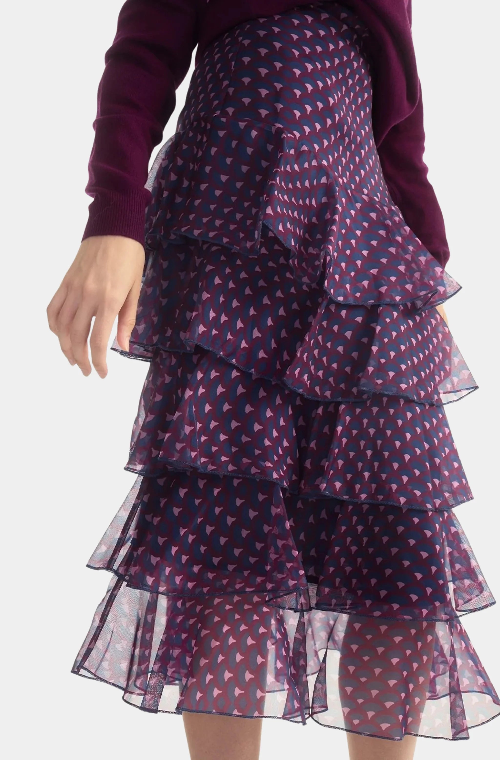 Silk Organza Ruffle Skirt