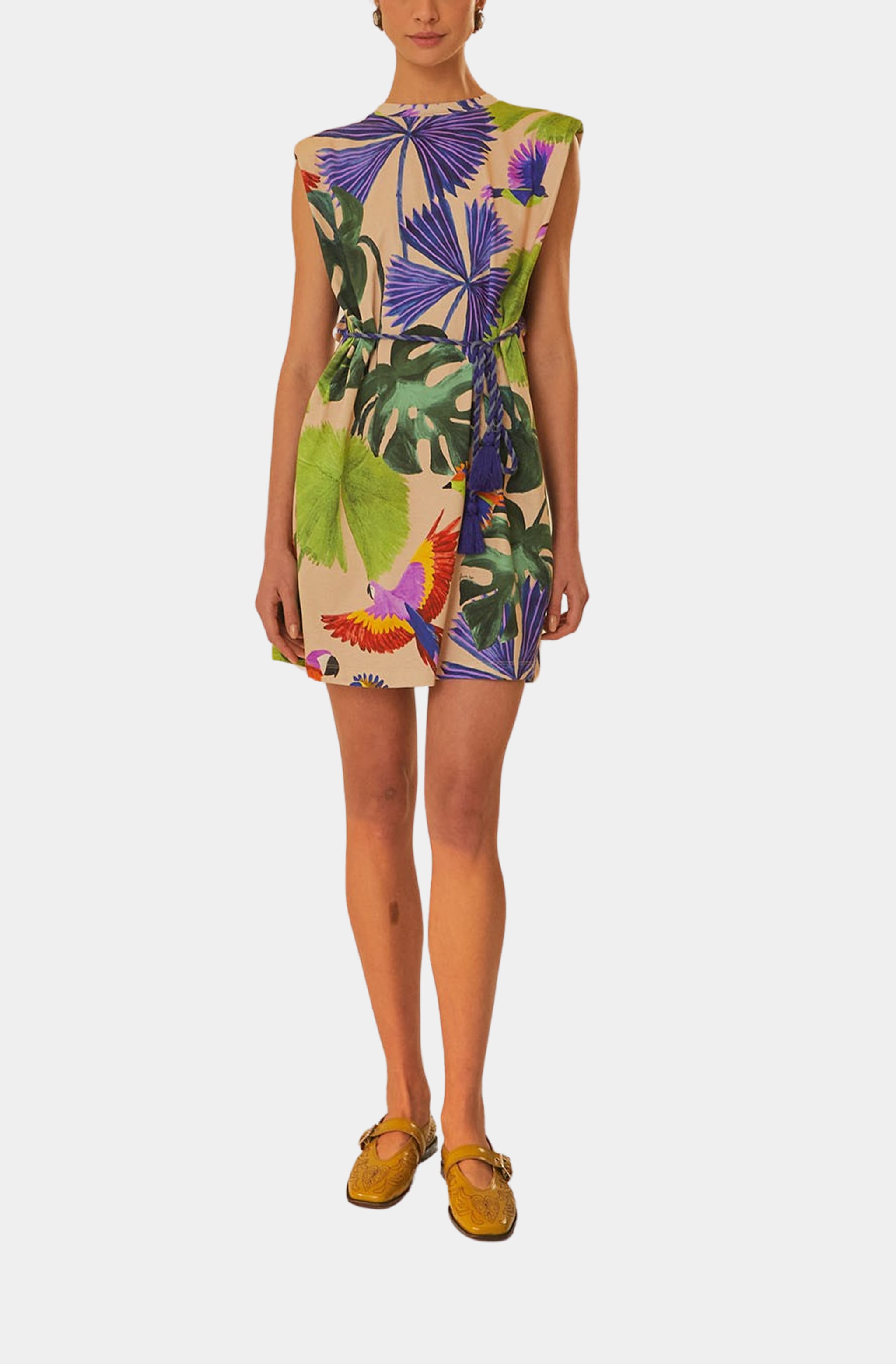 Macaw Jungle Sand Mini T-Shirt Dress Macaw Jungle Sand Mini T-Shirt Dress
