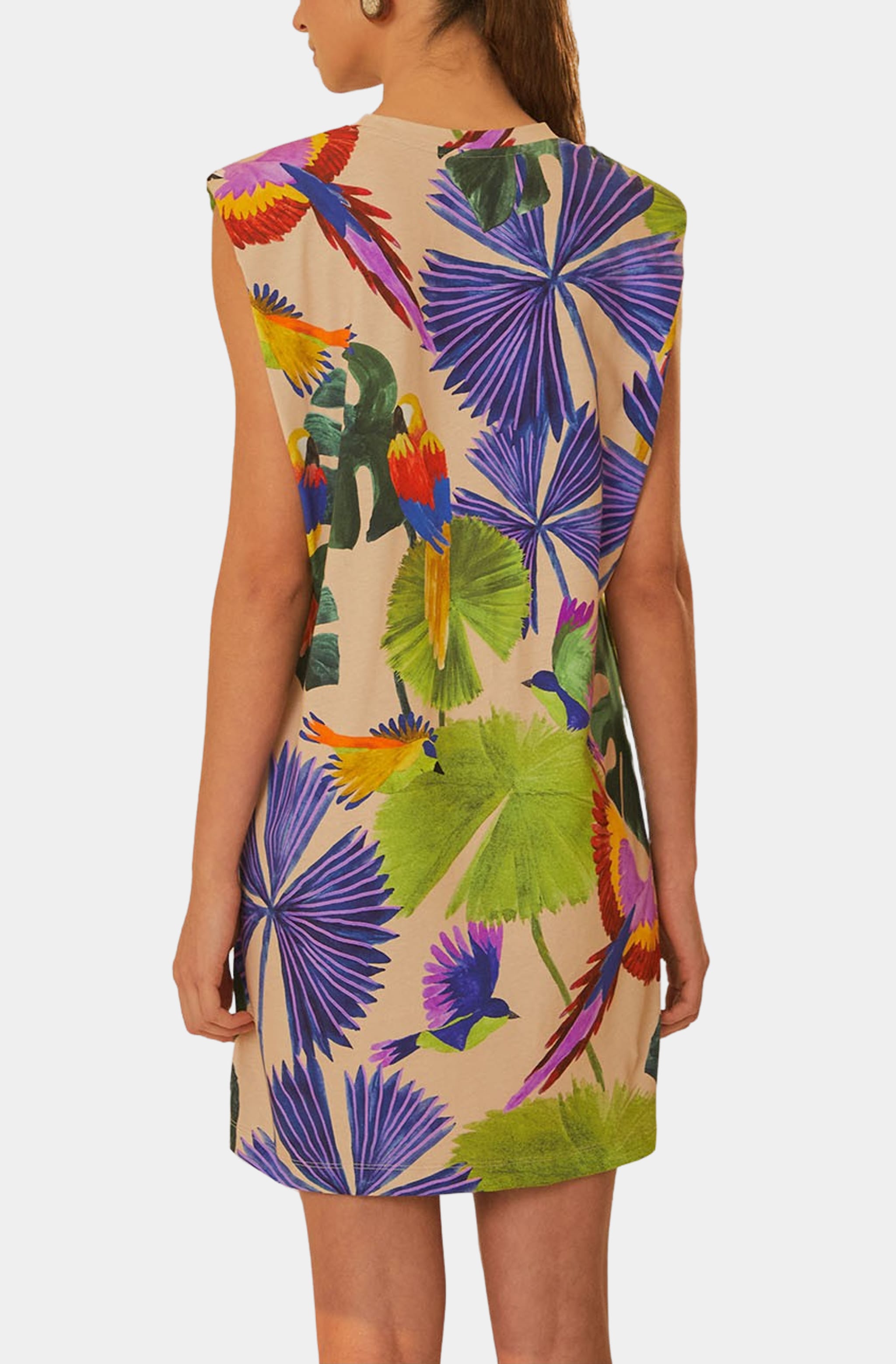 Macaw Jungle Sand Mini T-Shirt Dress