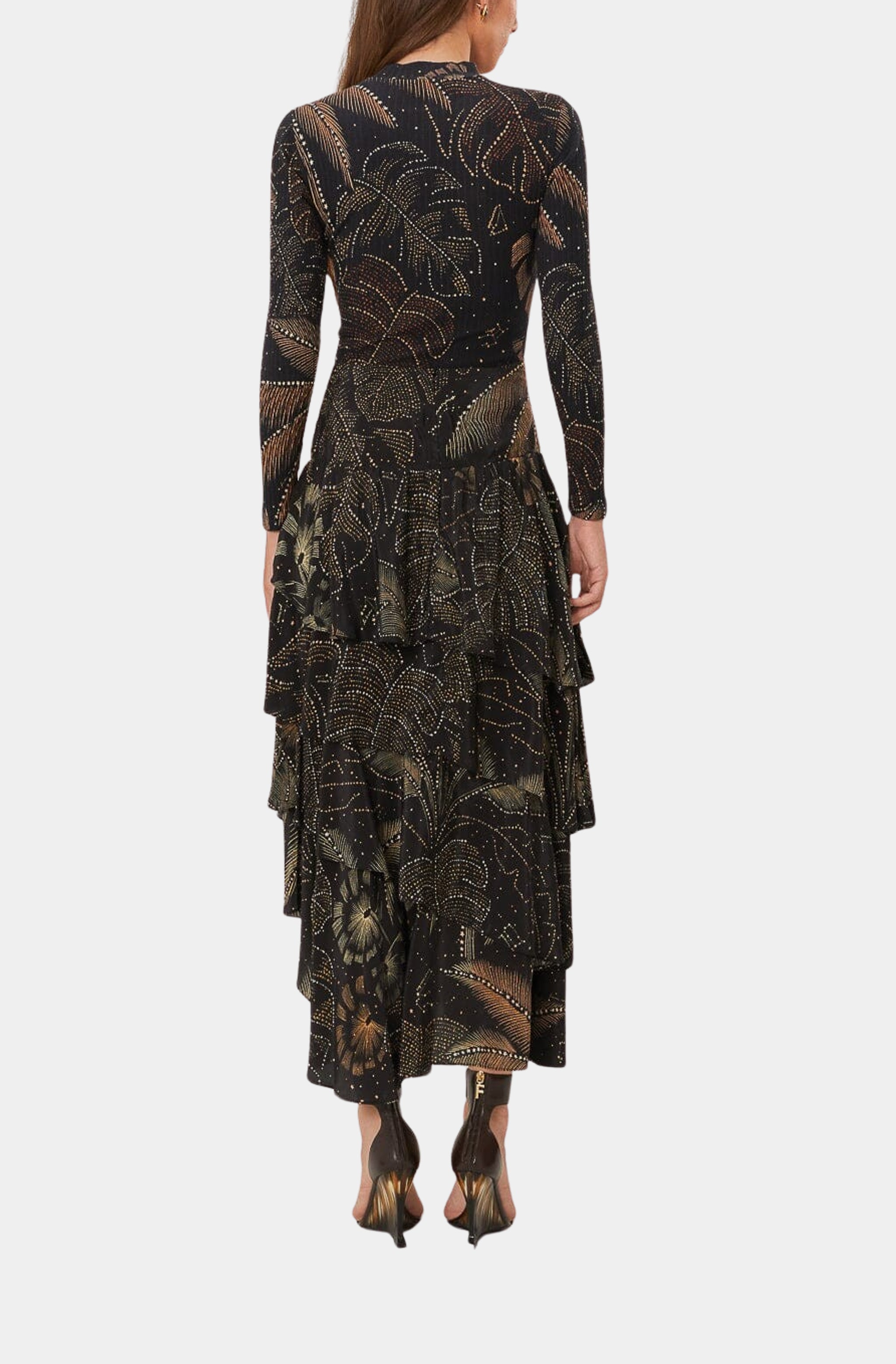 Golden Foliage Black Bodysuit
