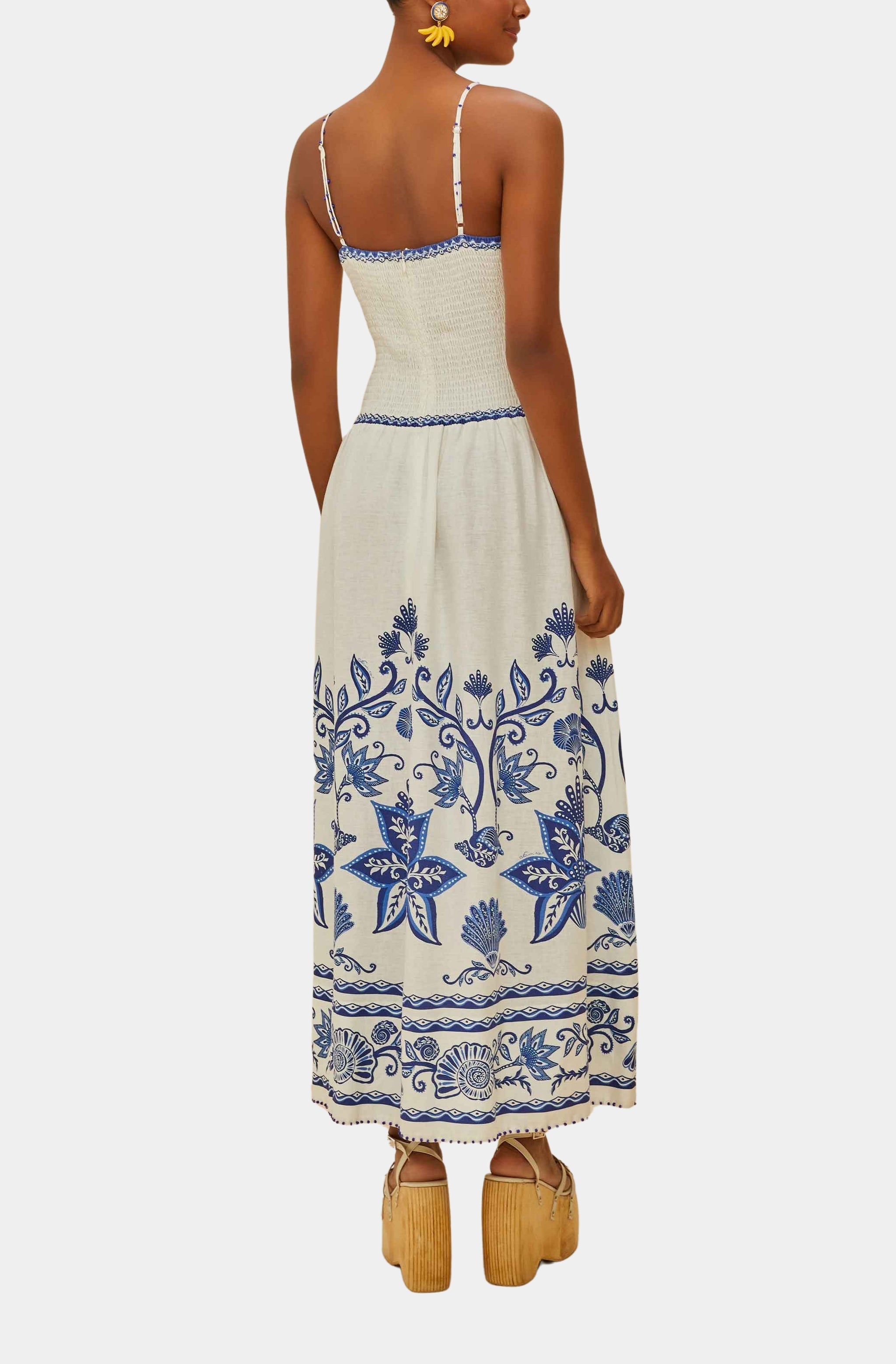 Shell Garden Off-White Sleeveless Midi Dress