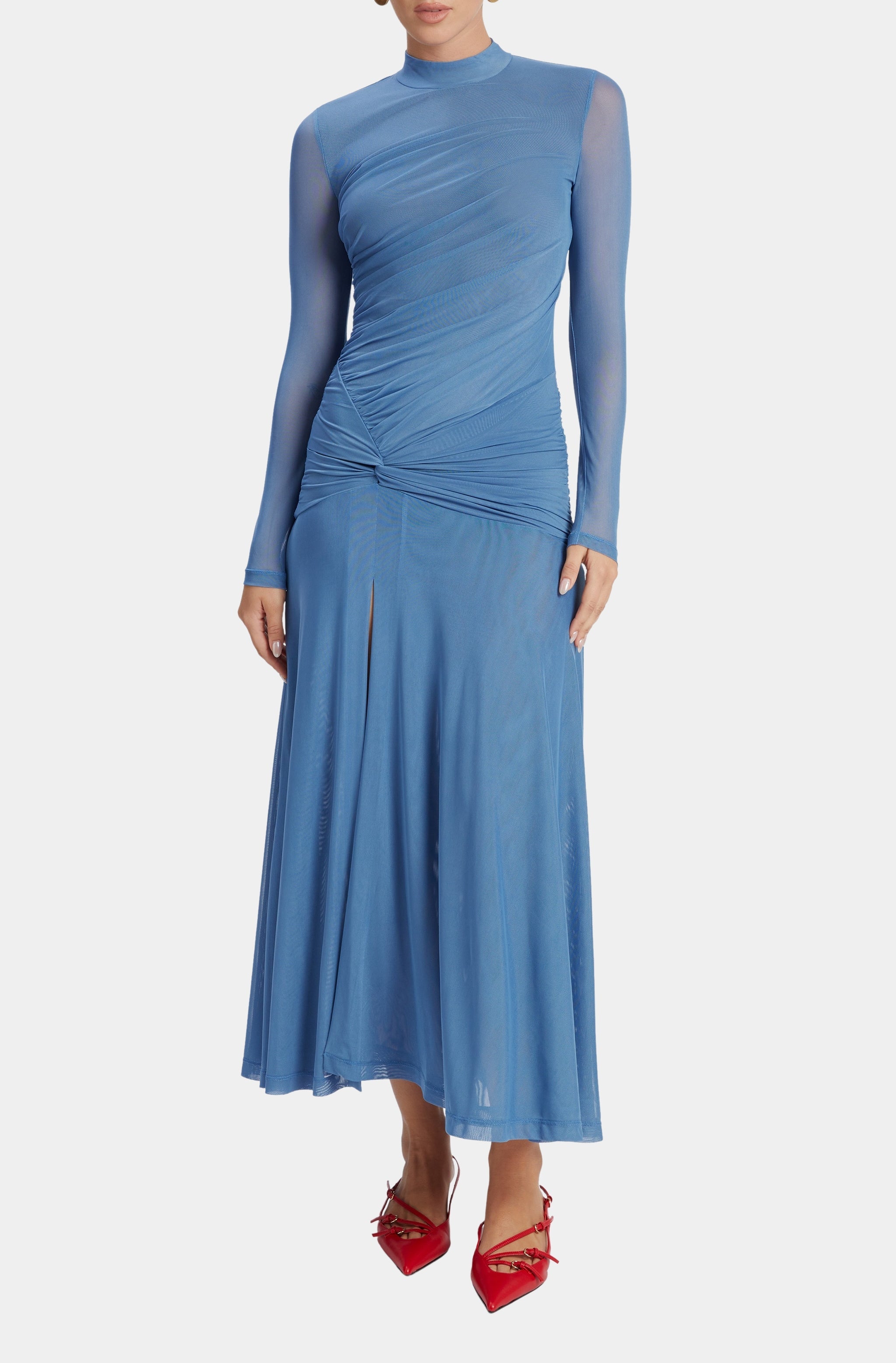 bardot liyana ruched mesh dress Bardot Liyana Ruched Mesh Dress Berry