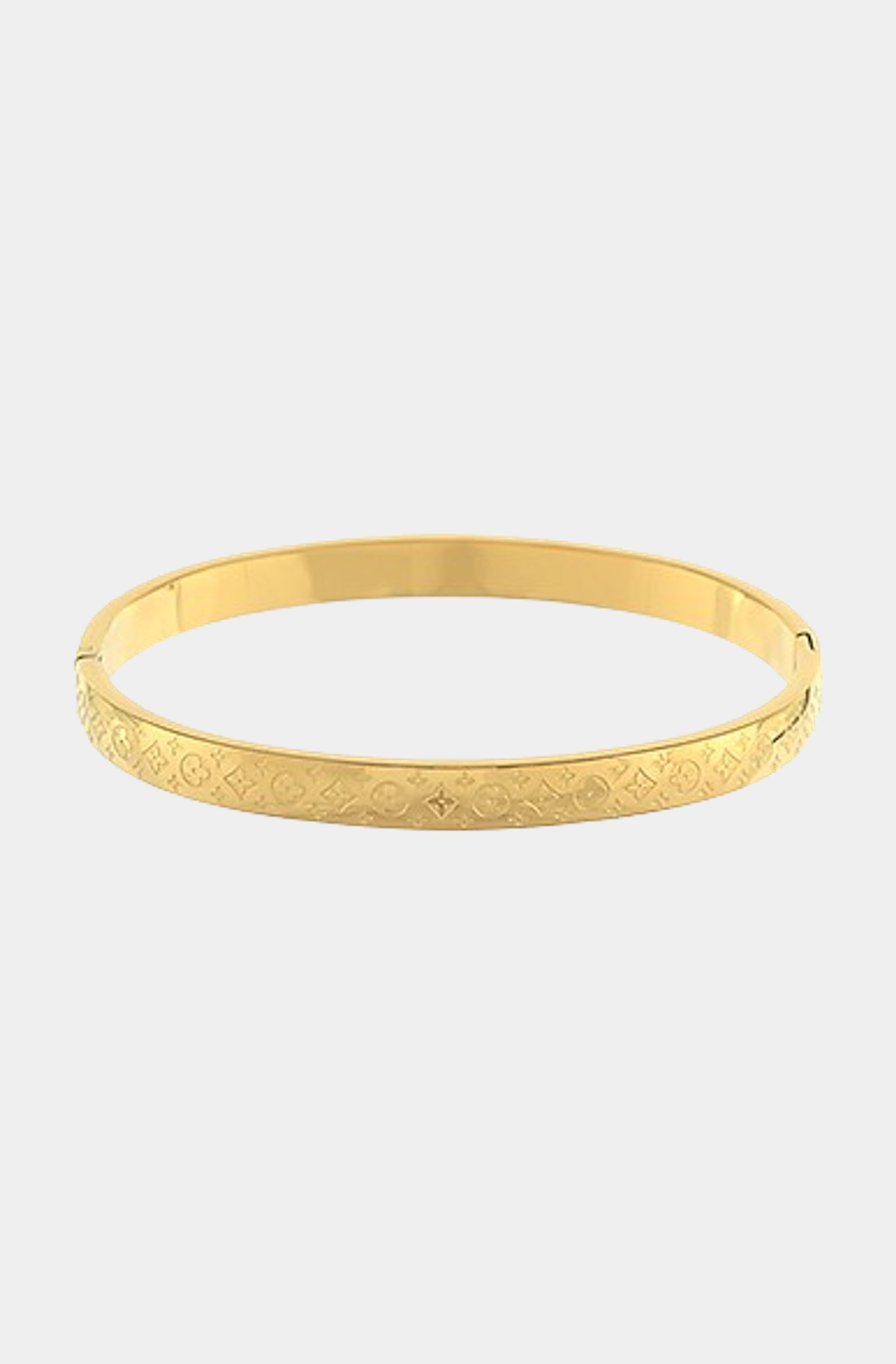 Callie Engraved Clover Bangle Bracelet
