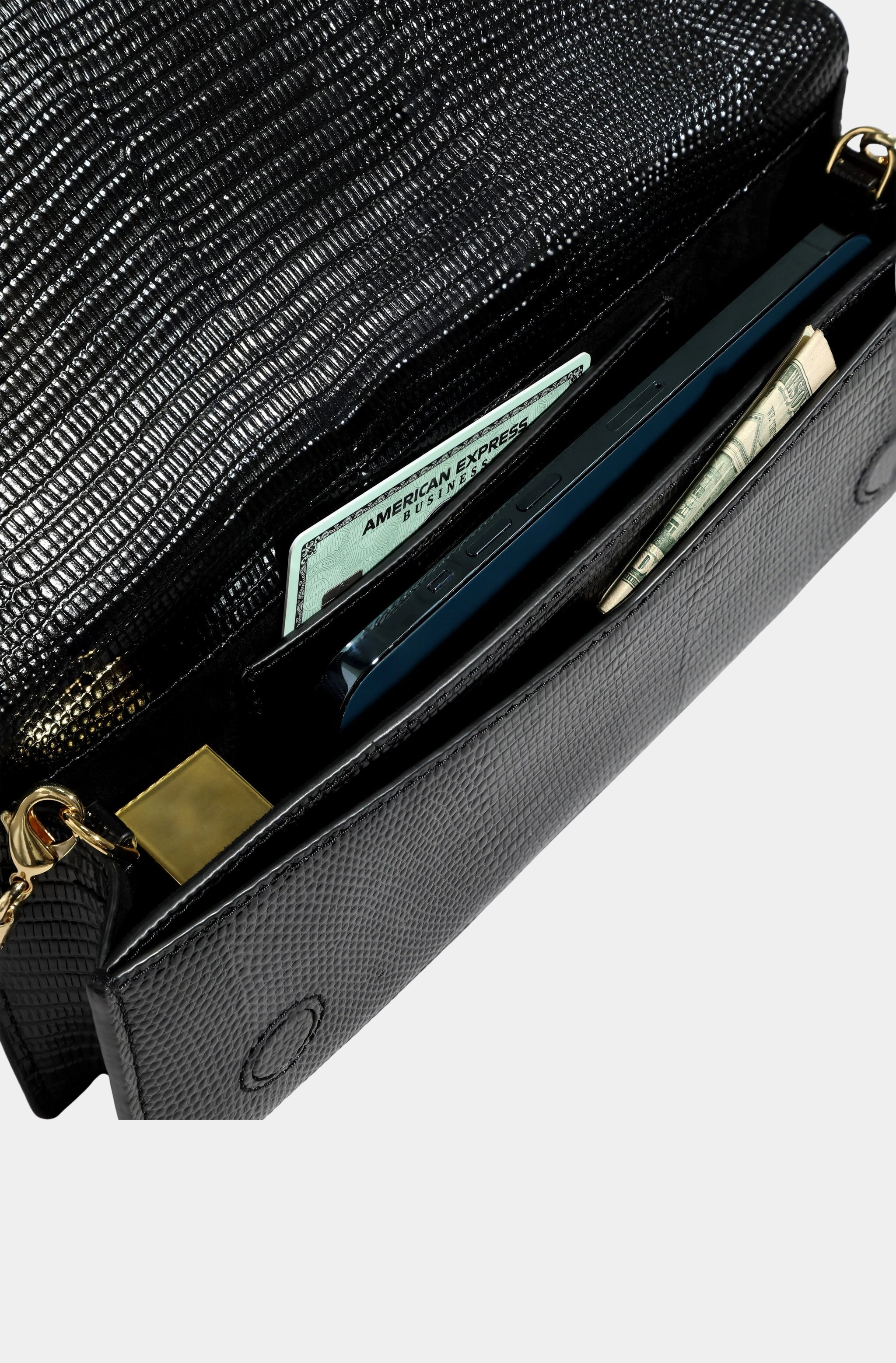 Twisted Gold Side Handle Clutch Purse
