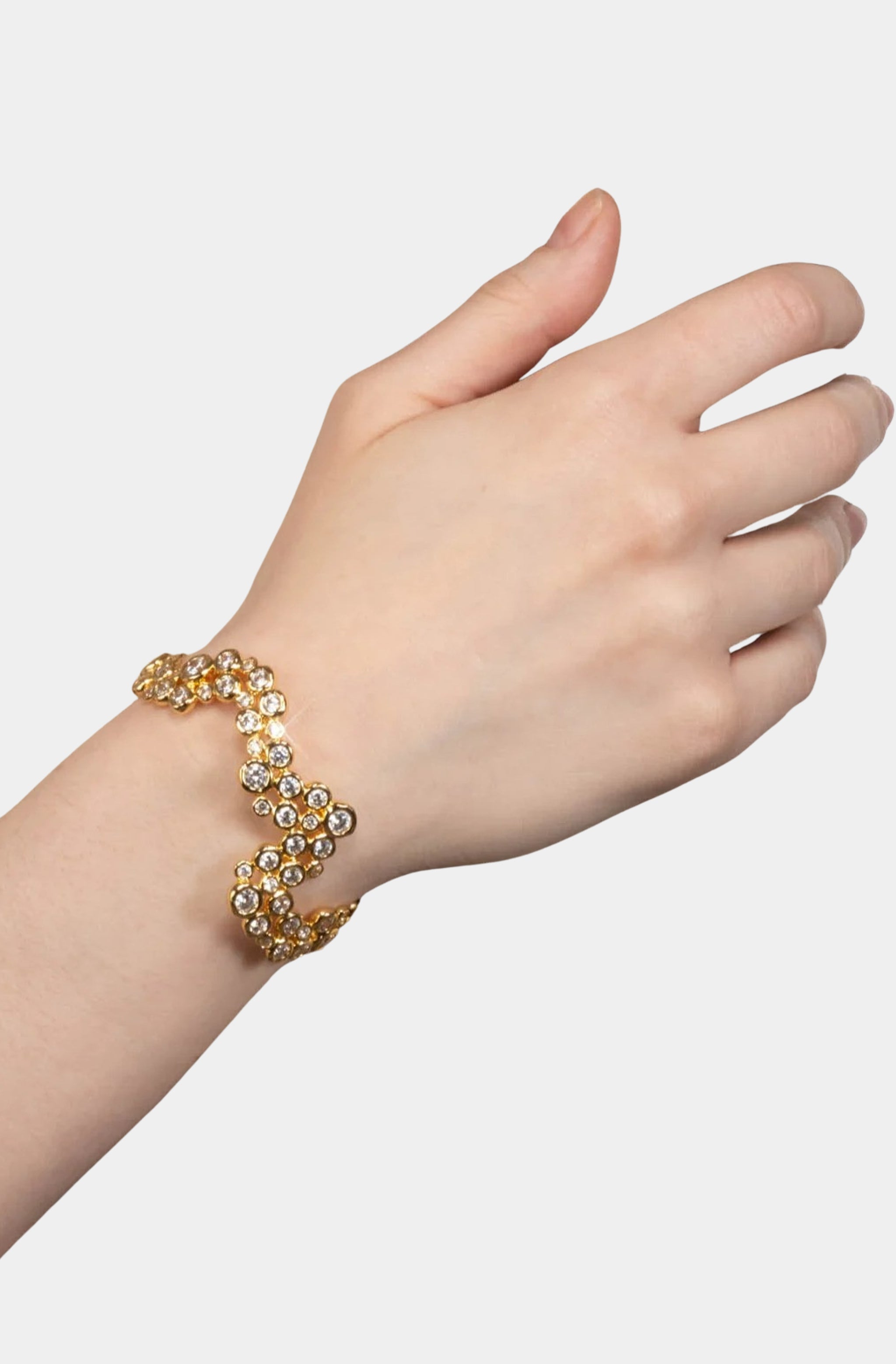 Asterales Gold Wave Cuff Bracelet