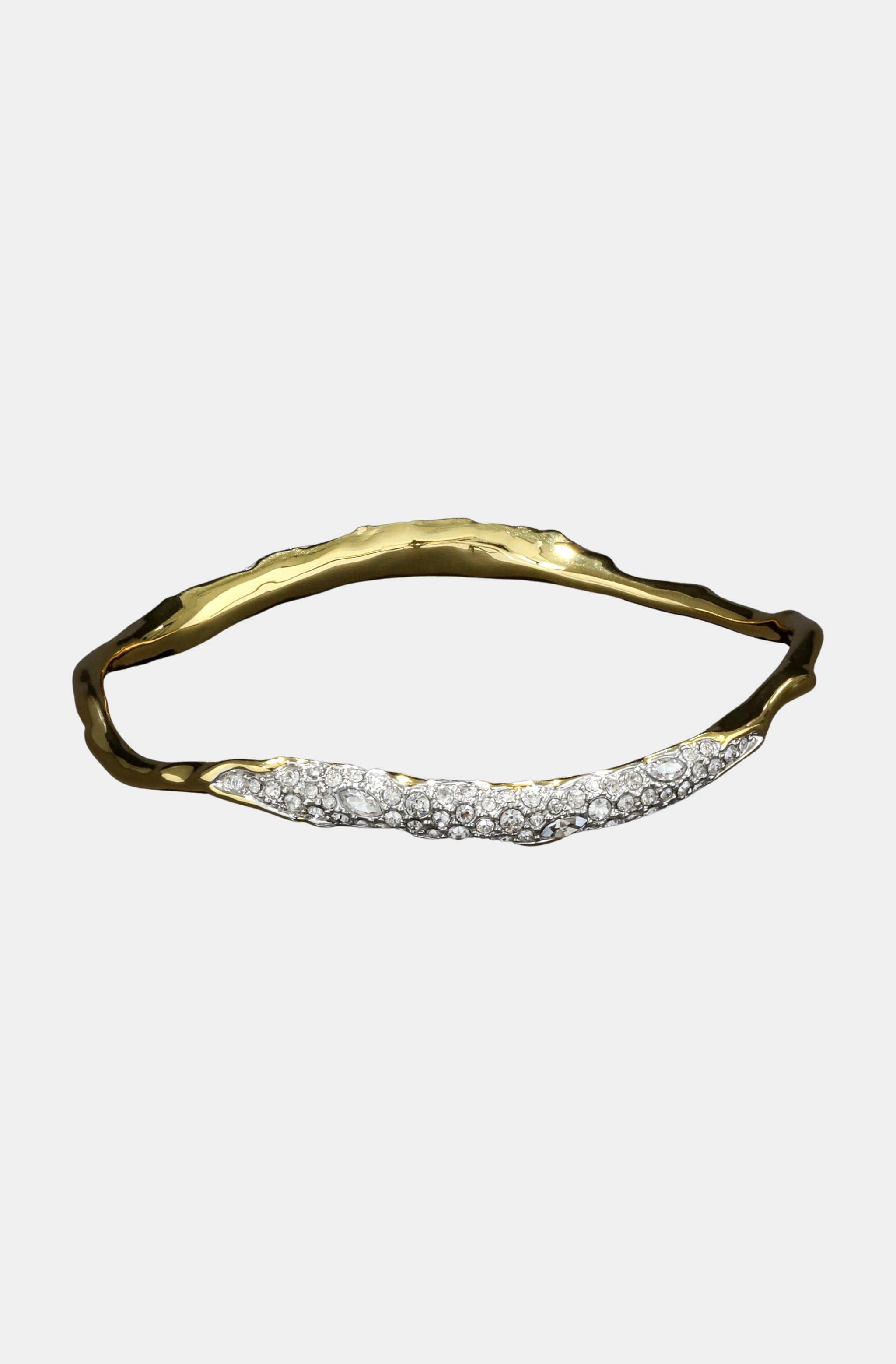 Solanales Gold Crystal Skinny Bangle Bracelet