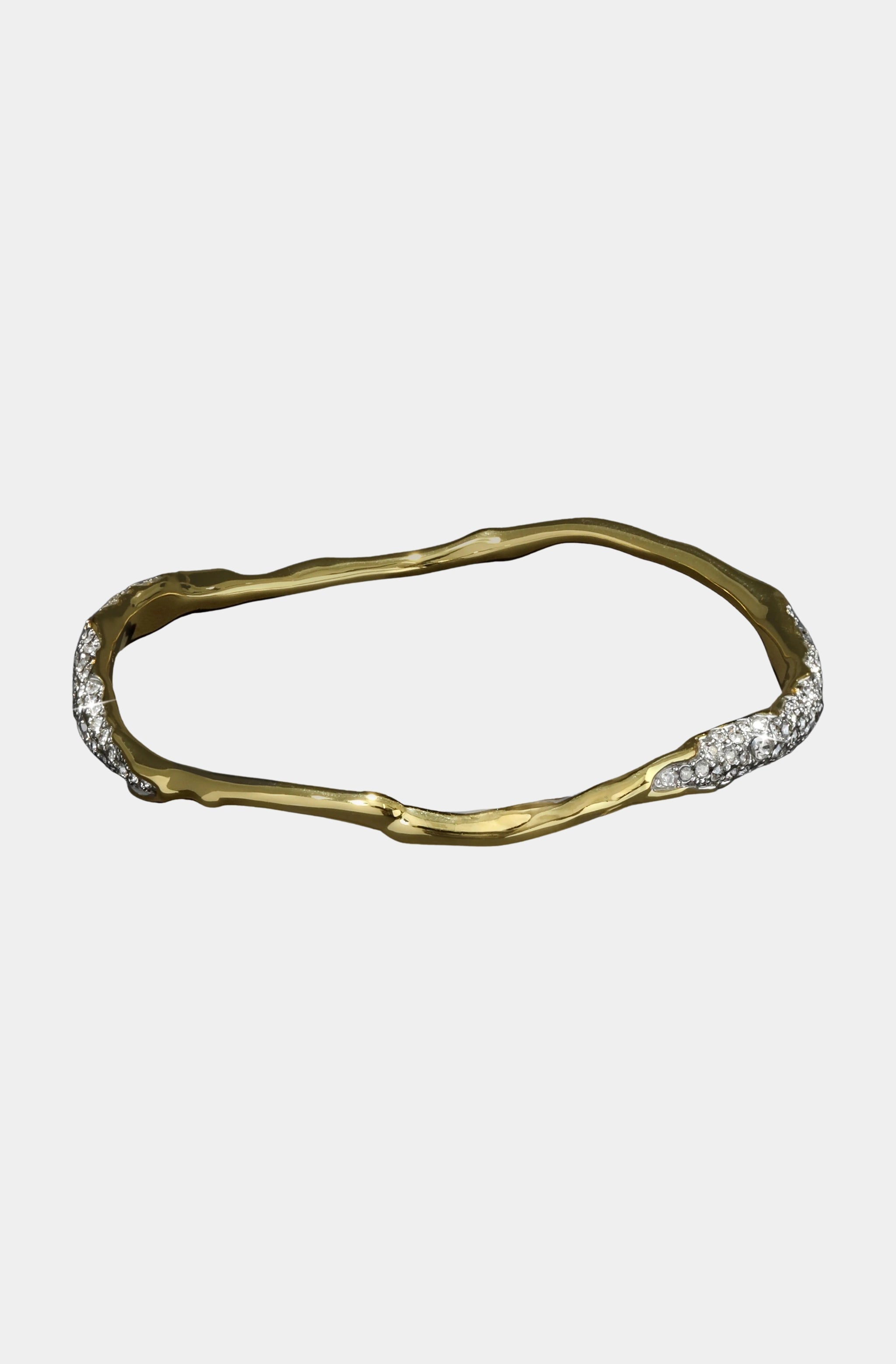 Solanales Gold Crystal Skinny Bangle Bracelet
