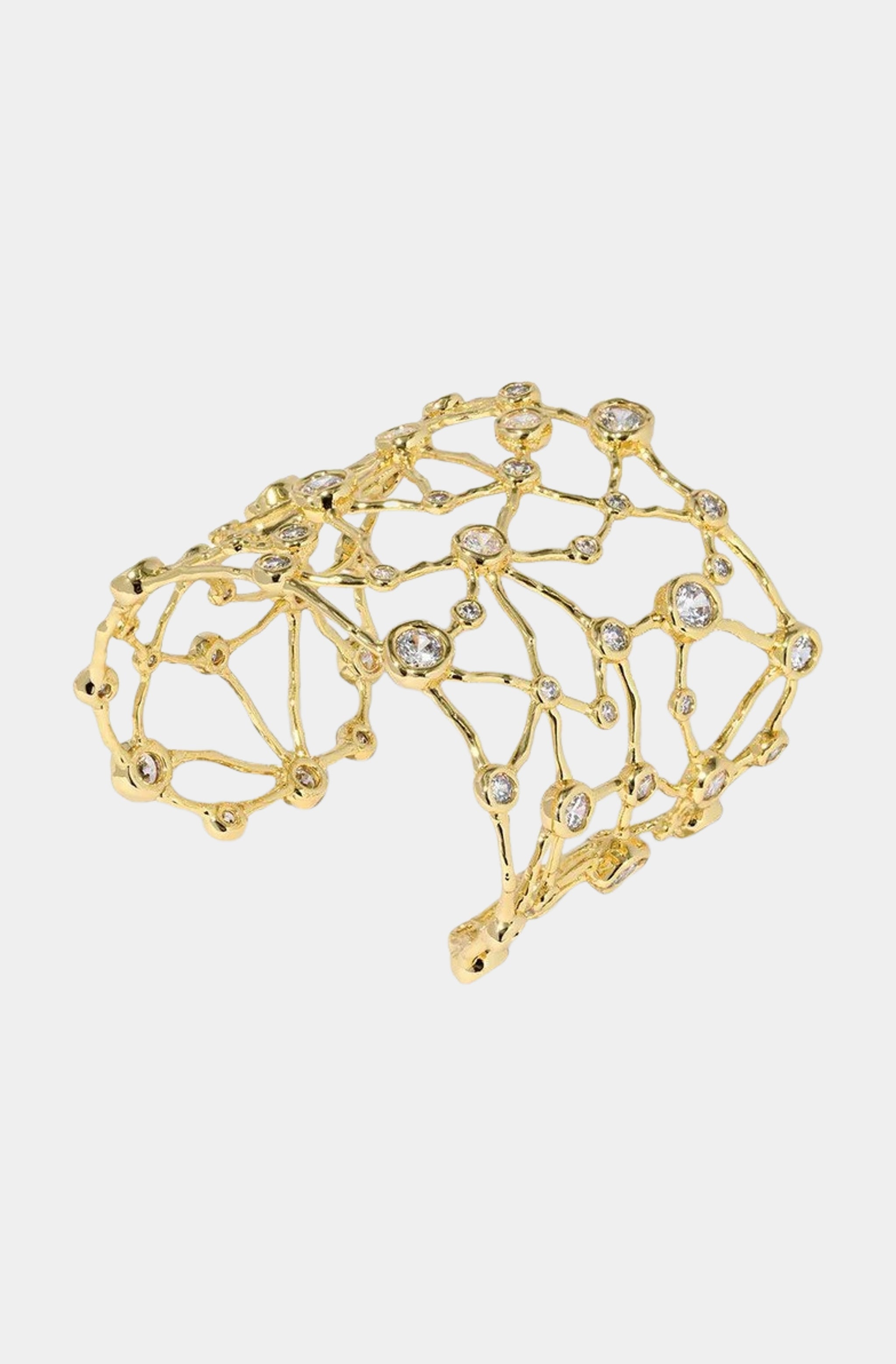 Asterales Gold Crystal Cuff Bracelet