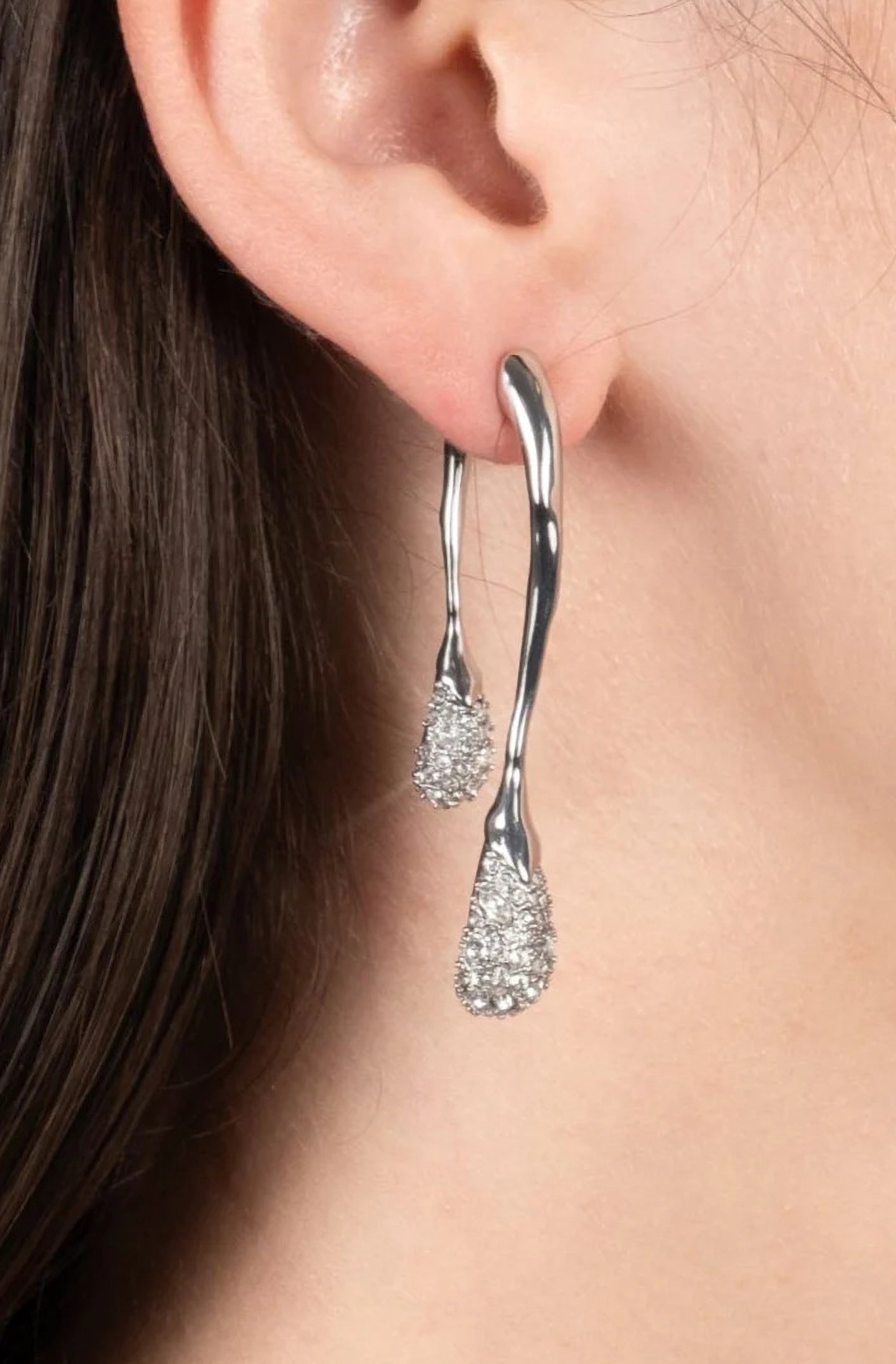 Solanales Crystal Front Back Double Drop Earring
