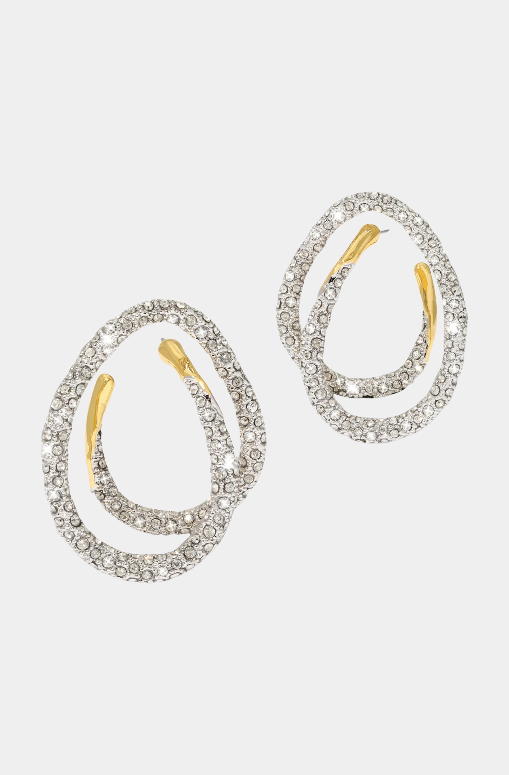 Solanales Crystal Spiral Post Earrings