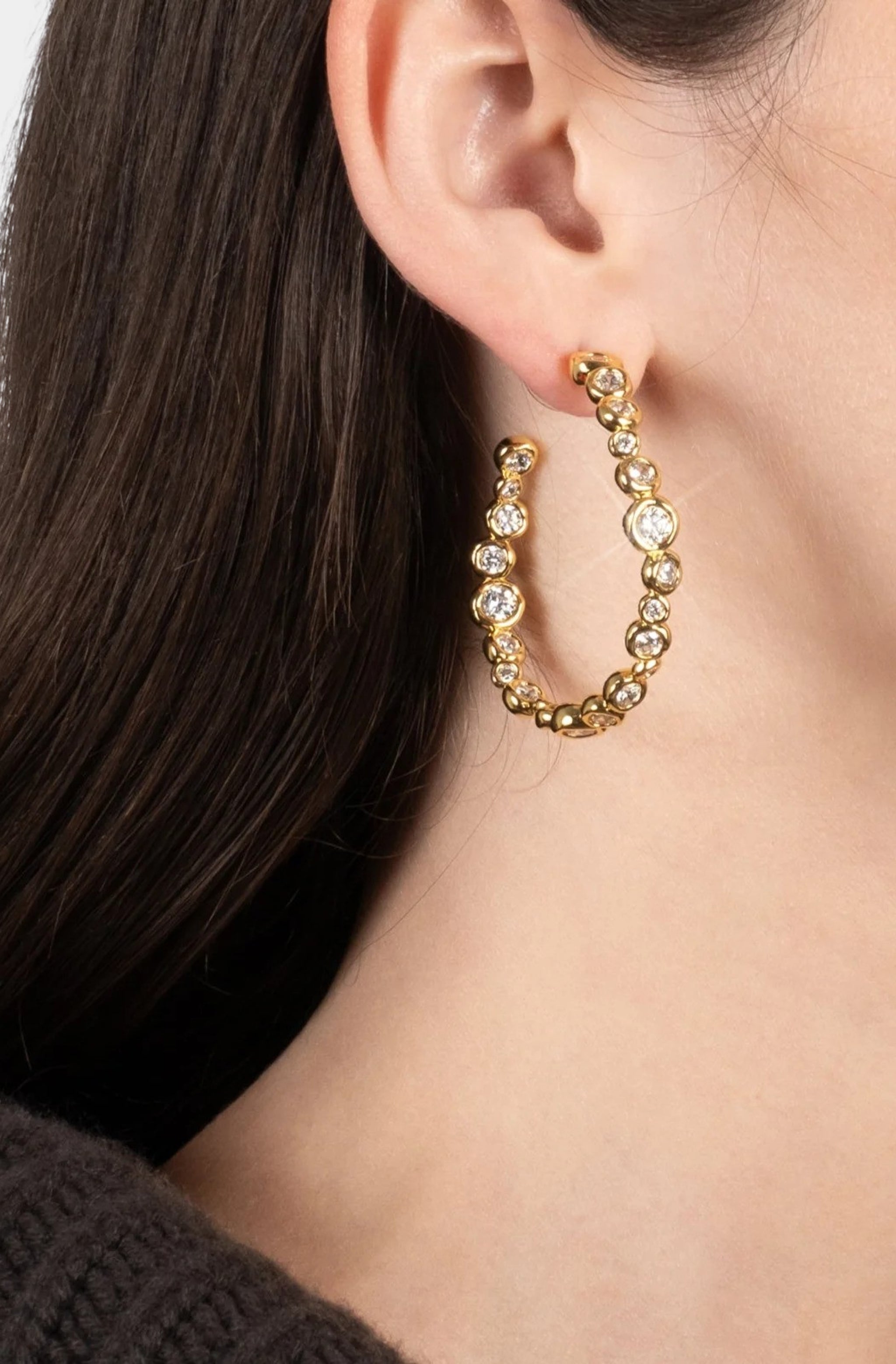 Asterales Gold Large Hoop Earring