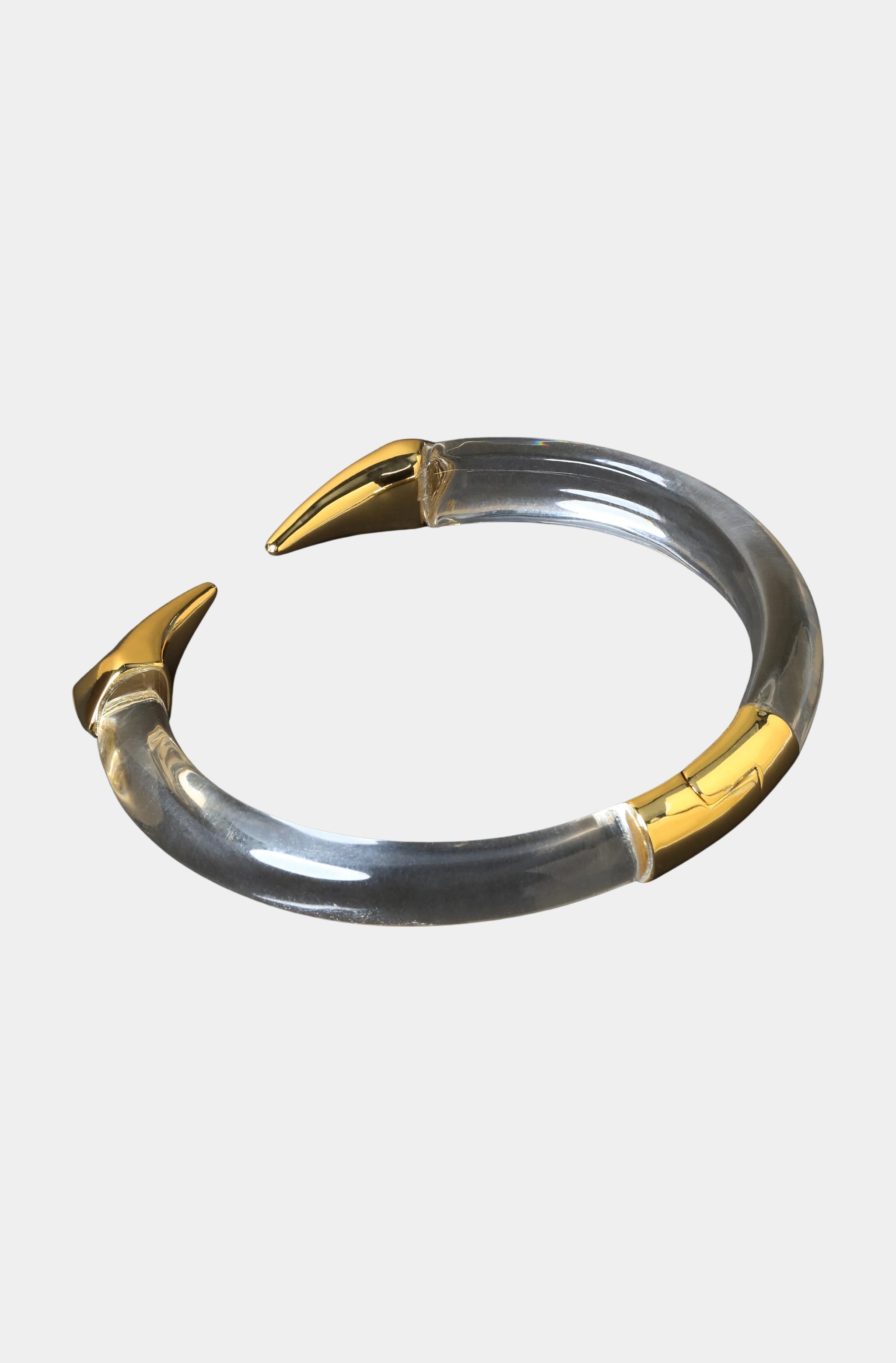 Mirrored Pyramid Lucite Brake Hinge Bracelet