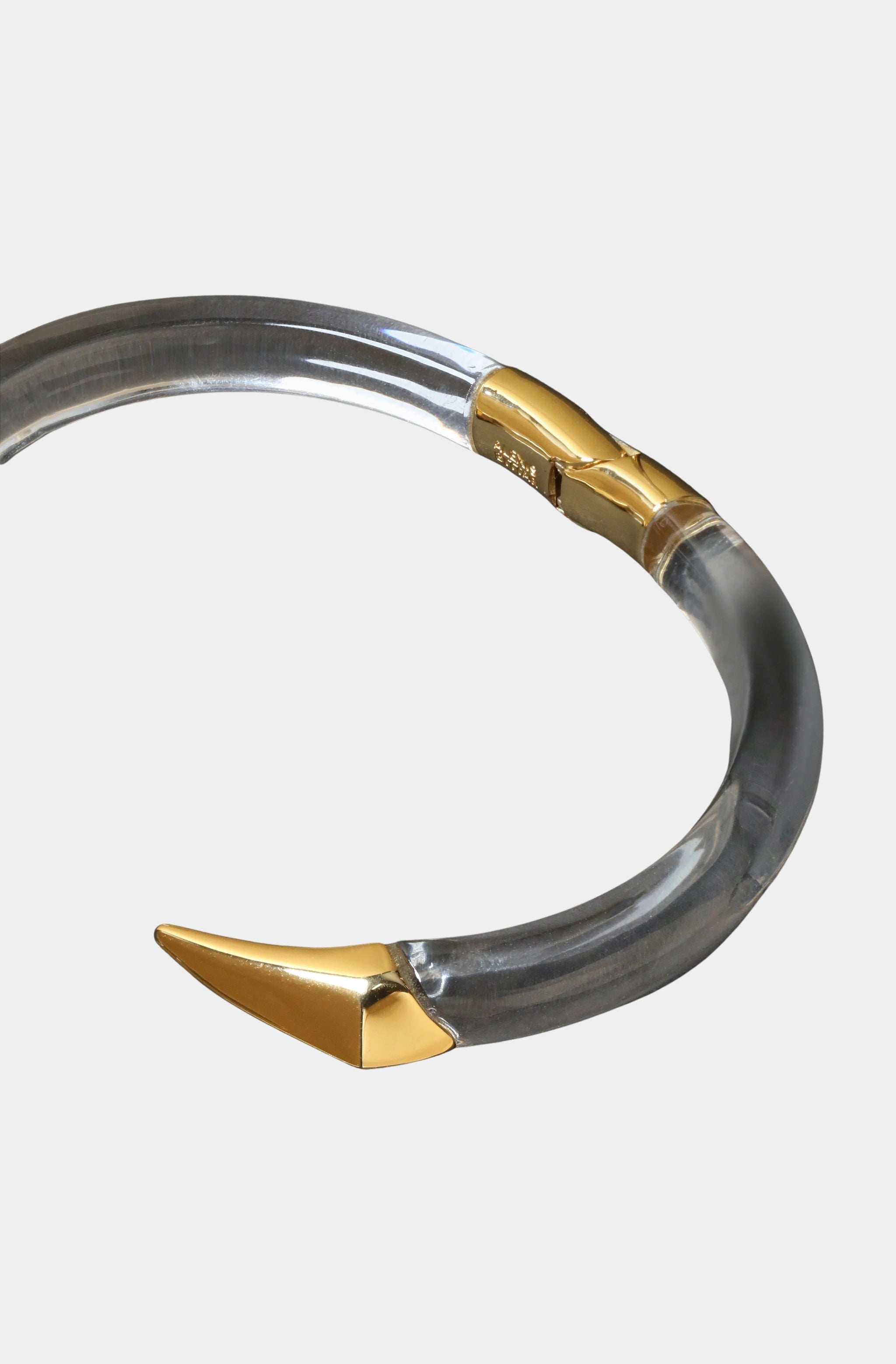 Mirrored Pyramid Lucite Brake Hinge Bracelet