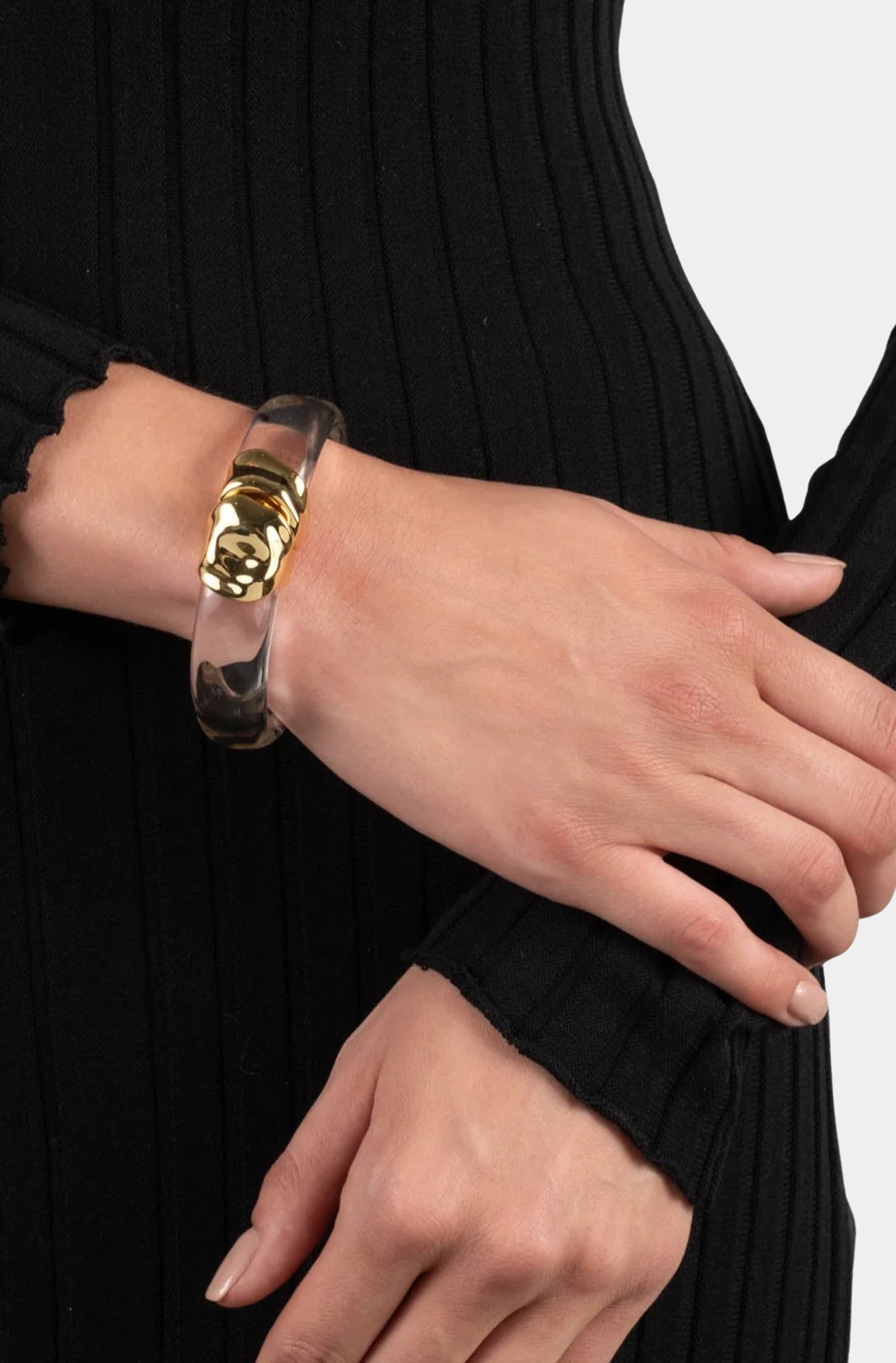 Molten Gold Lucite Hinge Bracelet
