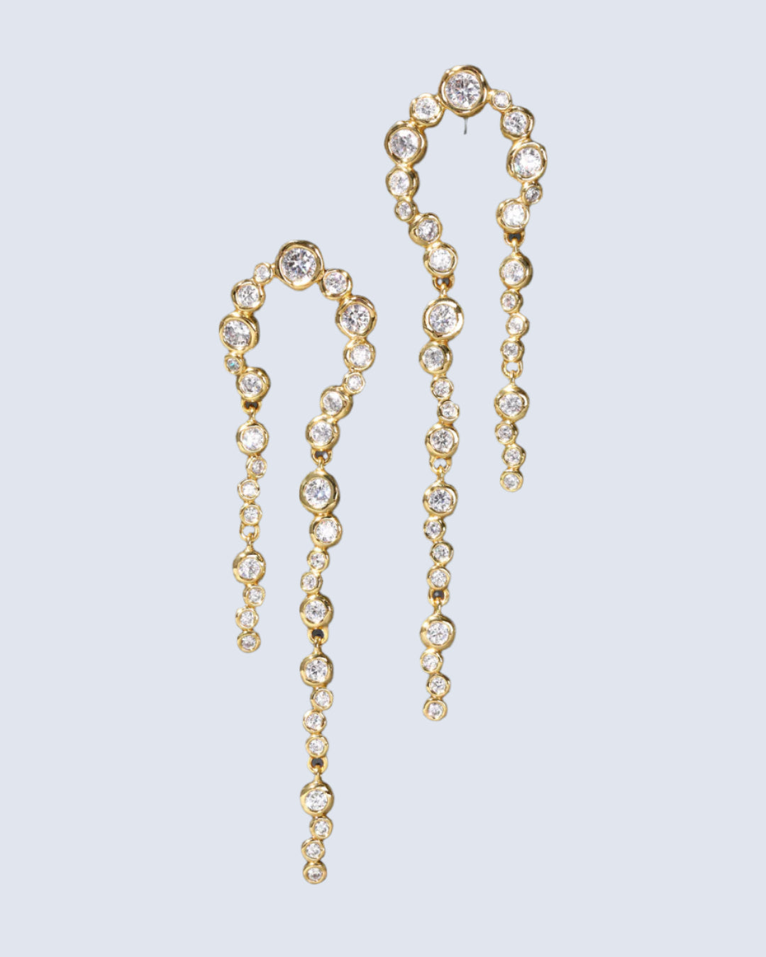 Asterales Gold Arched Long Earring