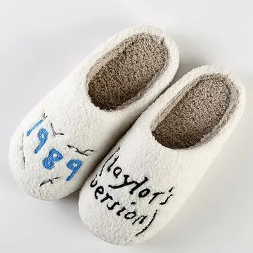 Graphic Printed Taylors Version Knit Plush Slippers