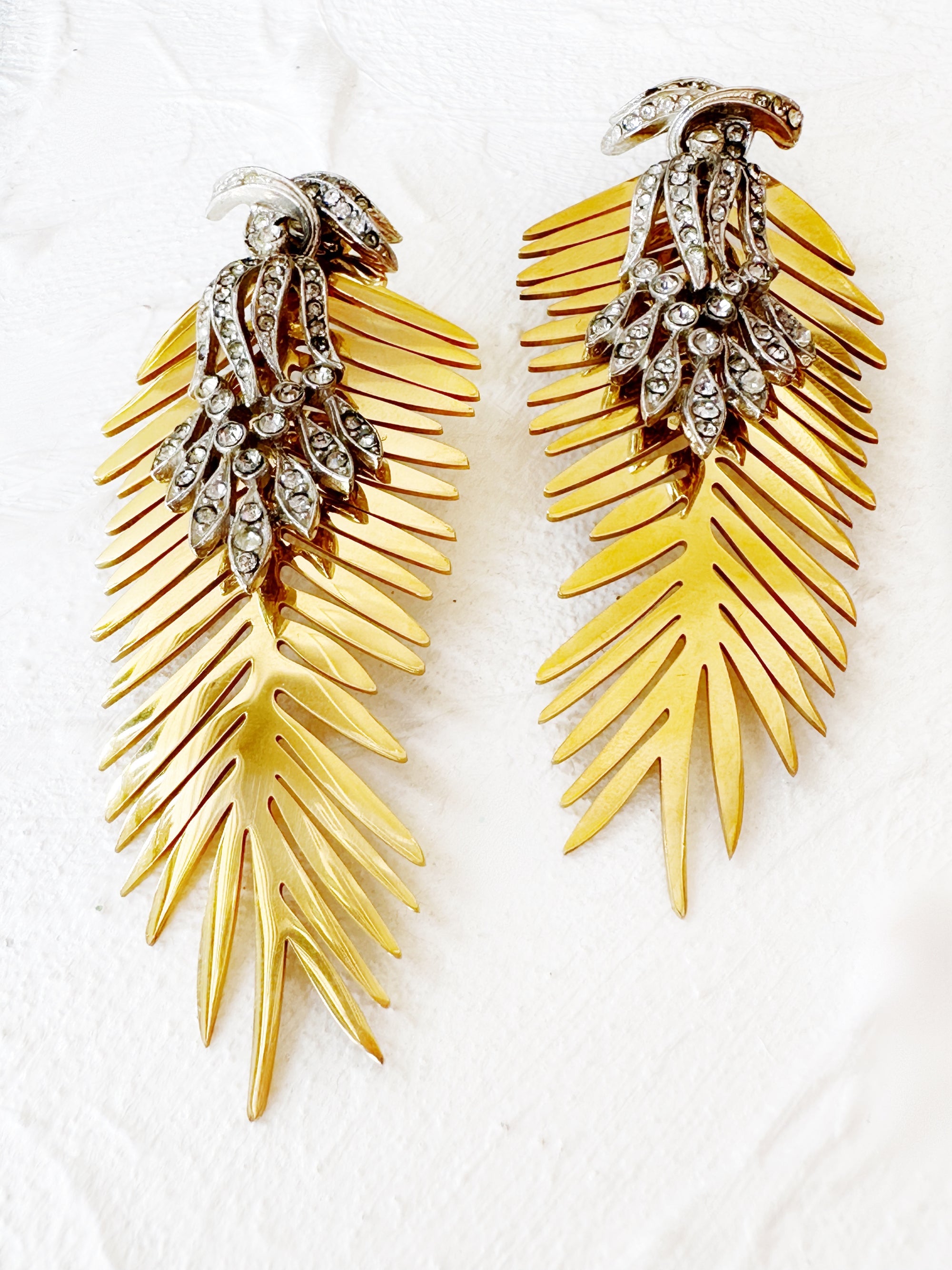 Fronds With Benefits Rhinestone 12 Earrings