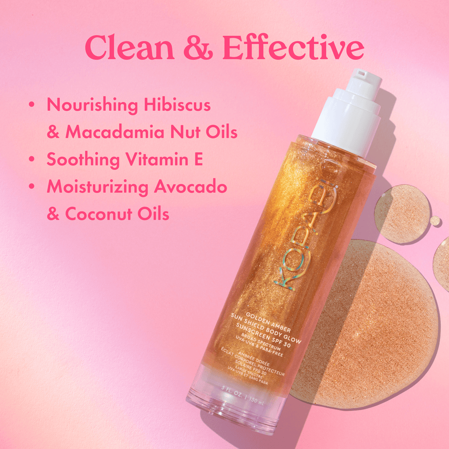 GOLDEN AMBER SUN SHIELD BODY GLOW SUNSCREEN SPF 30