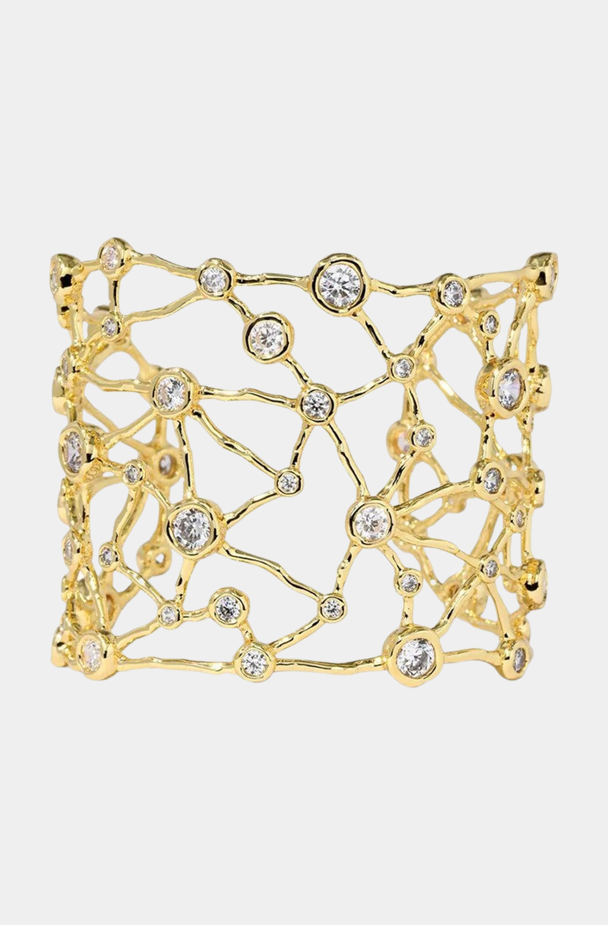 Asterales Gold Crystal Cuff Bracelet