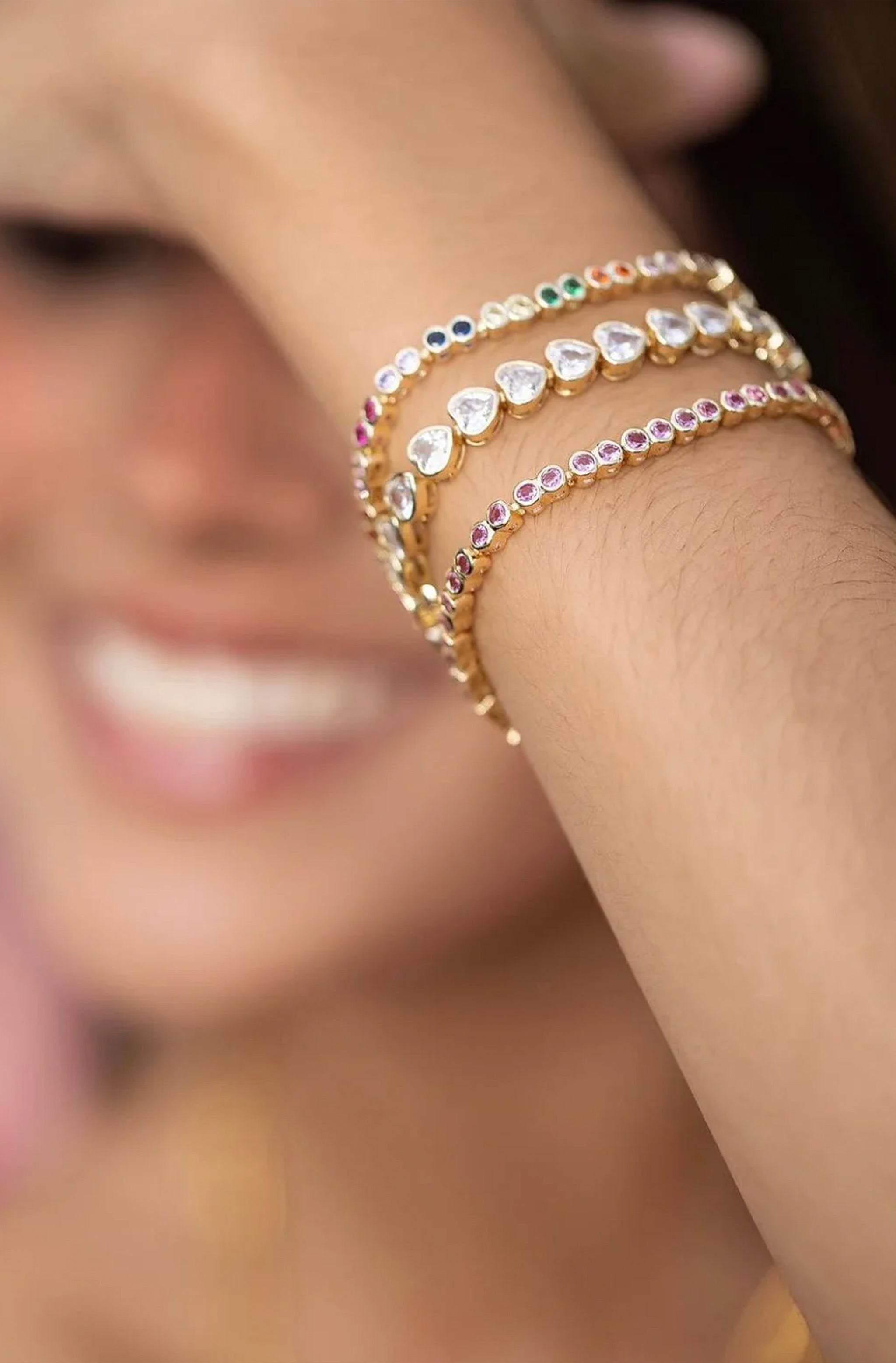 Rainbow Bezel Tennis Bracelet