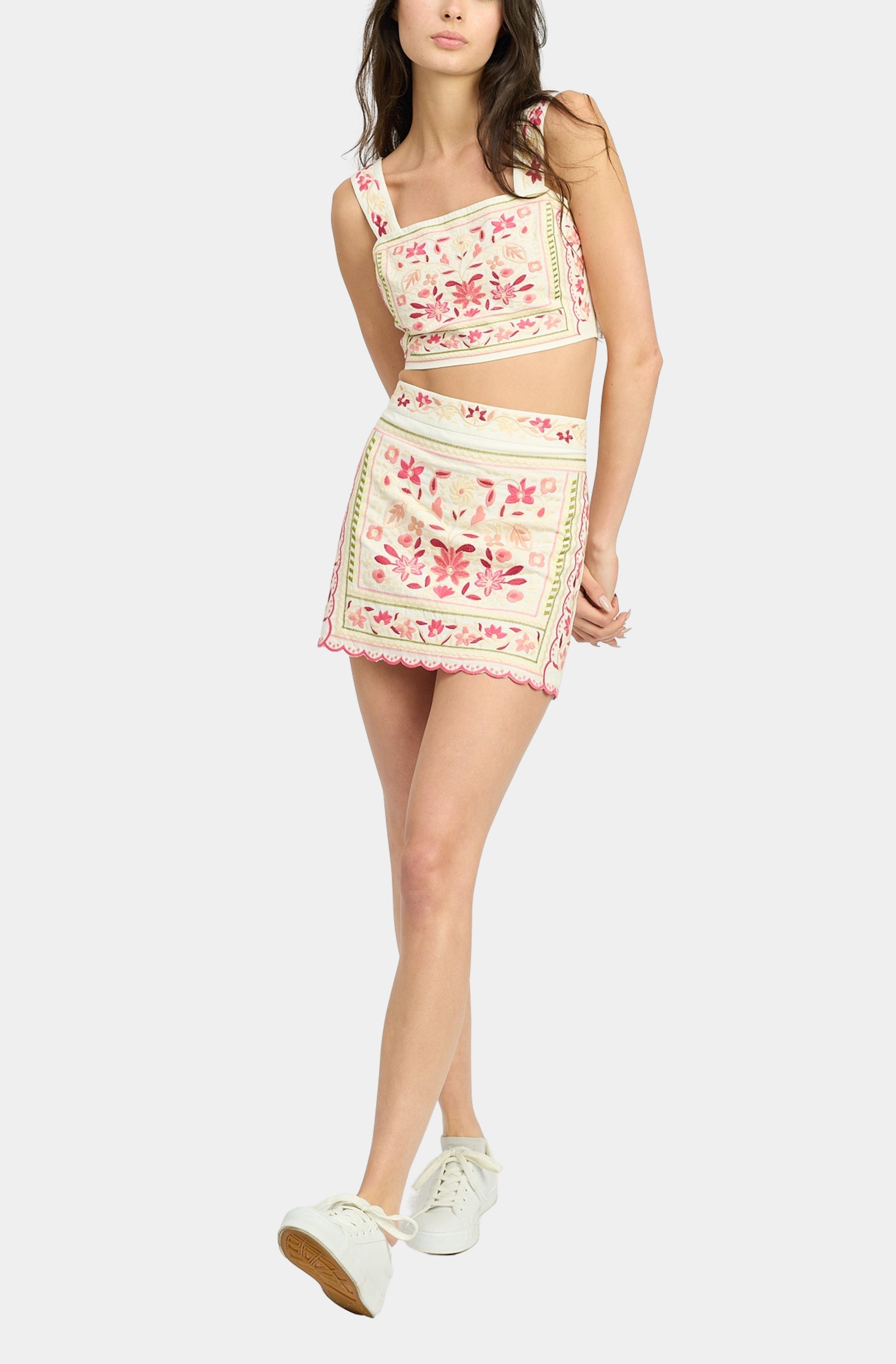 Nico Embroidered Mini Skirt