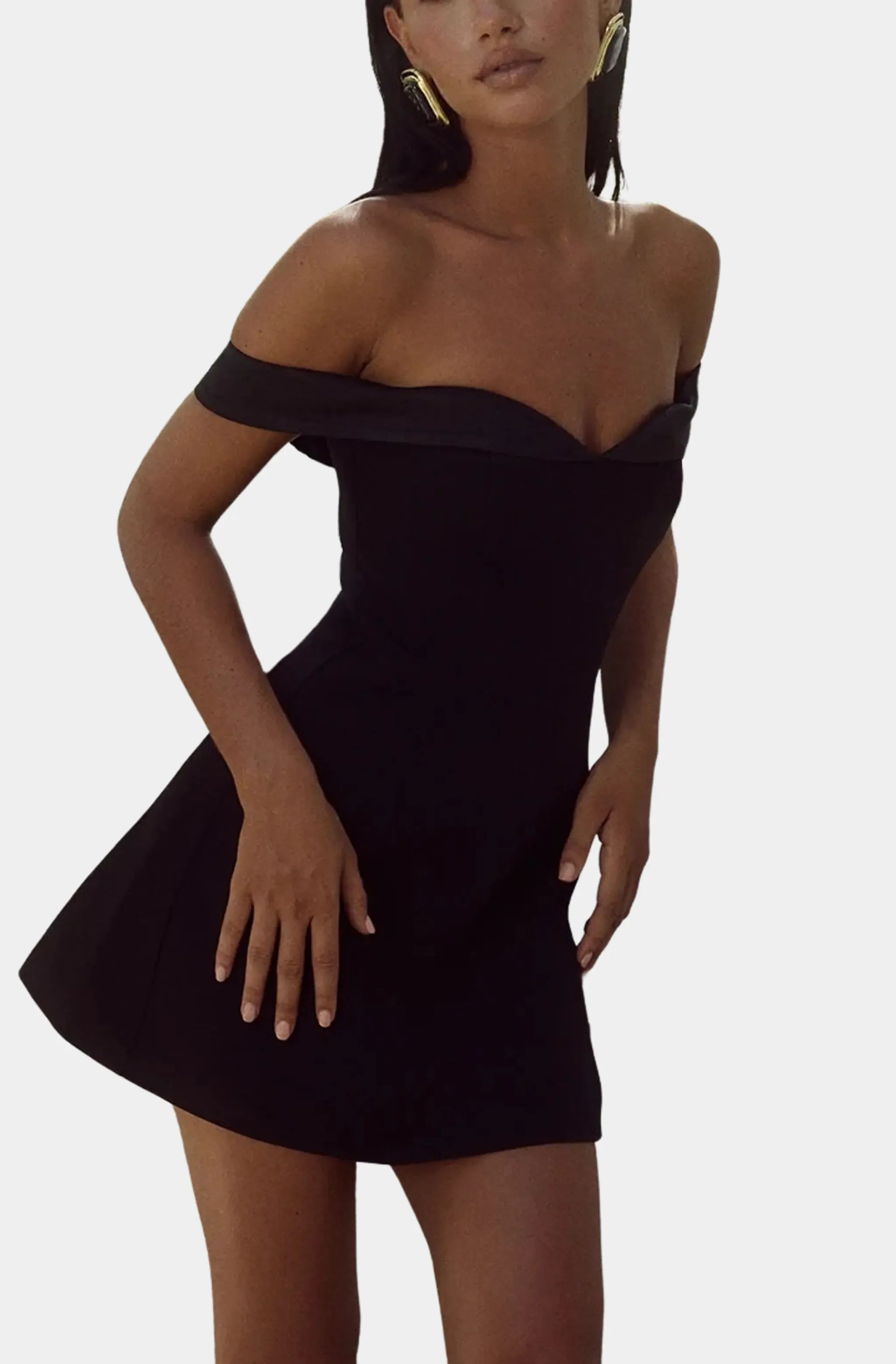 ebony mini dress black EBONY MINI DRESS - BLACK