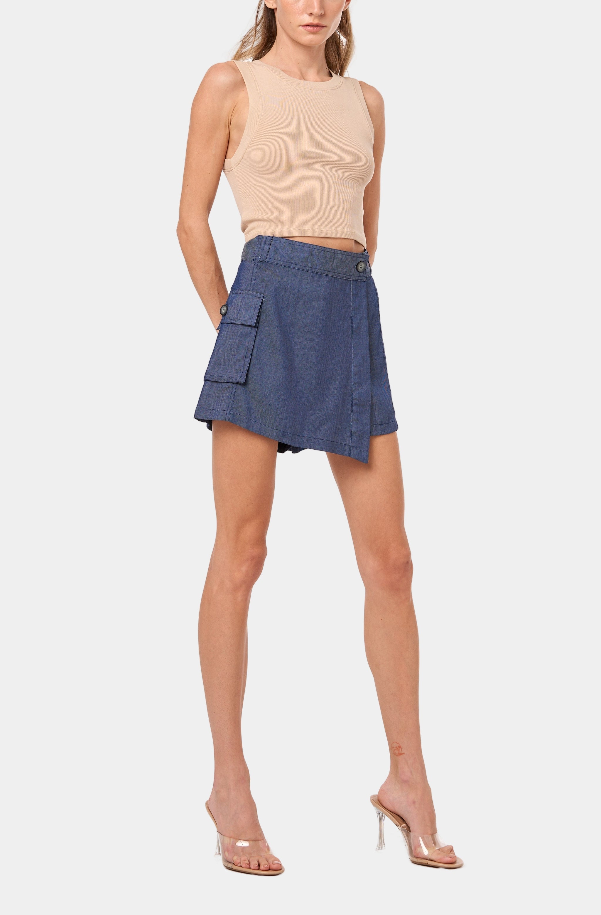 Jaida Denim Effect Skort