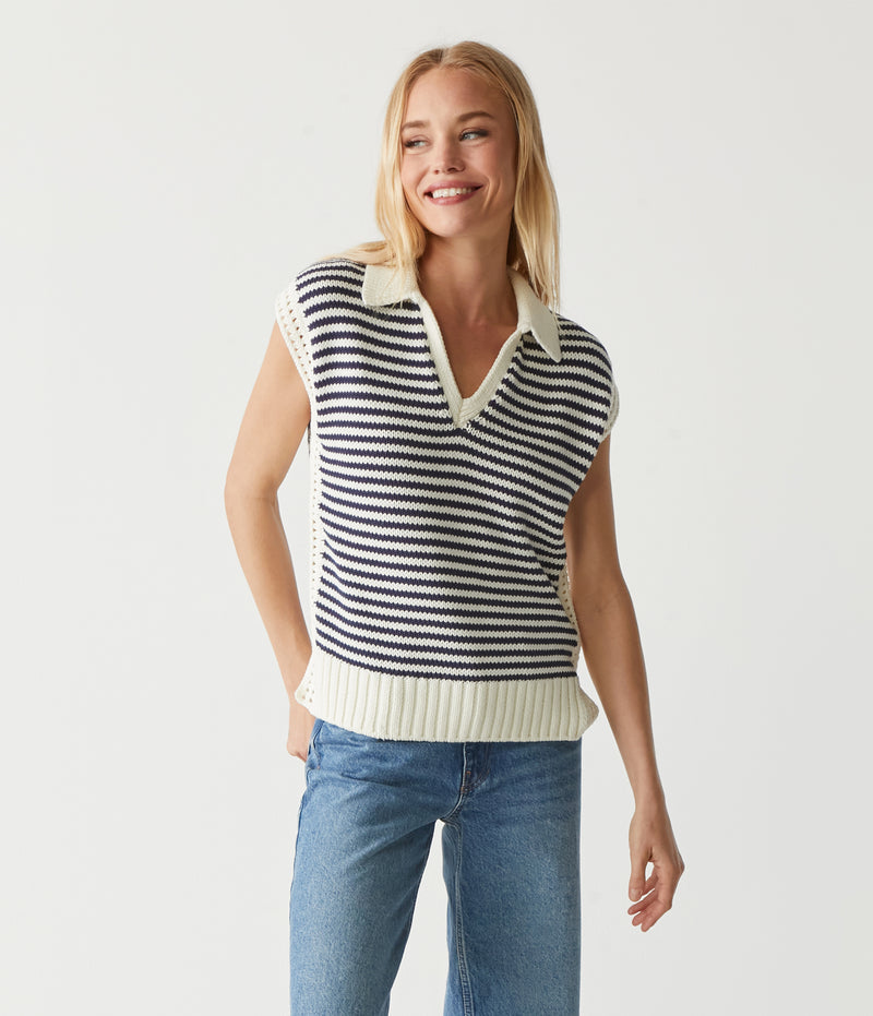 TORRANCE COLLARD SWEATER VEST