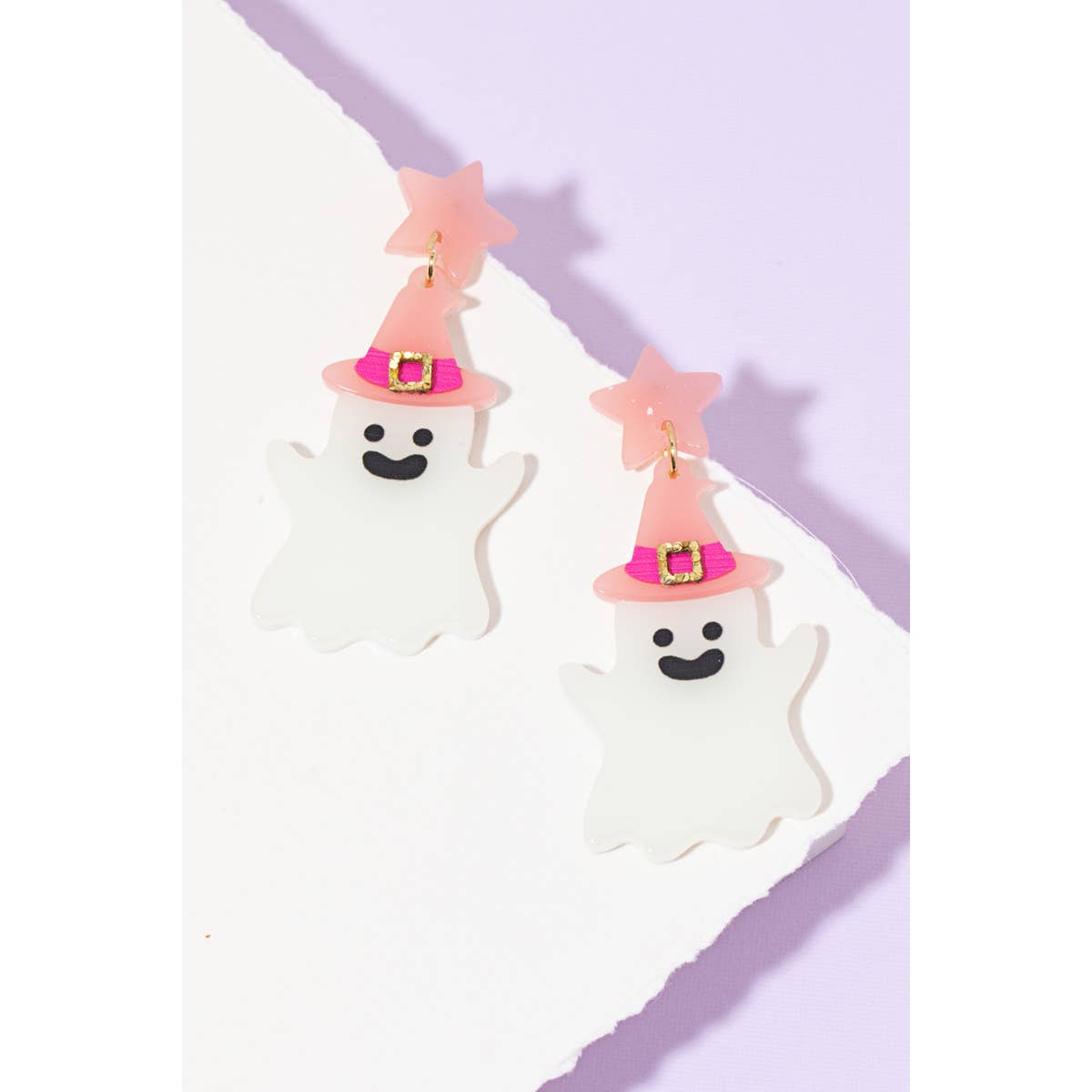 Glow in the Dark Witch Hat Ghost Earrings