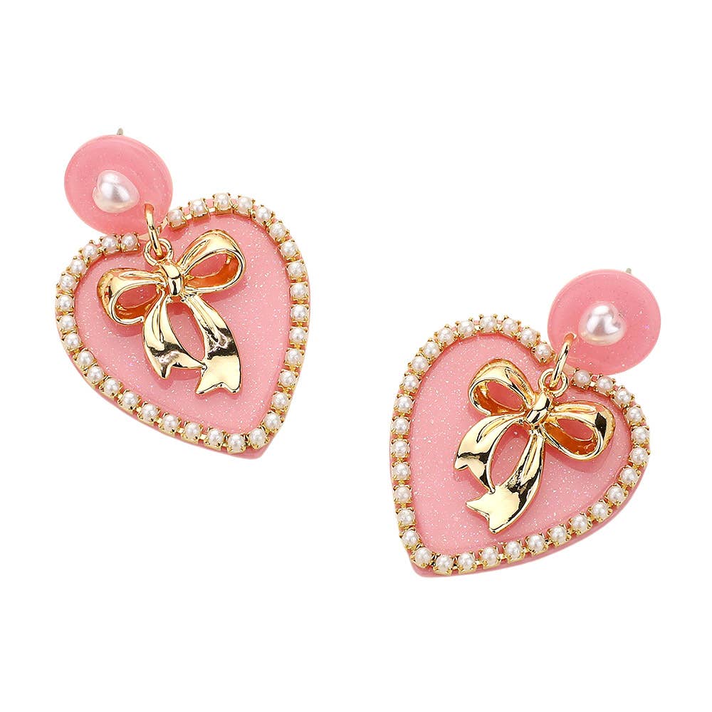 Bow Heart Earrings