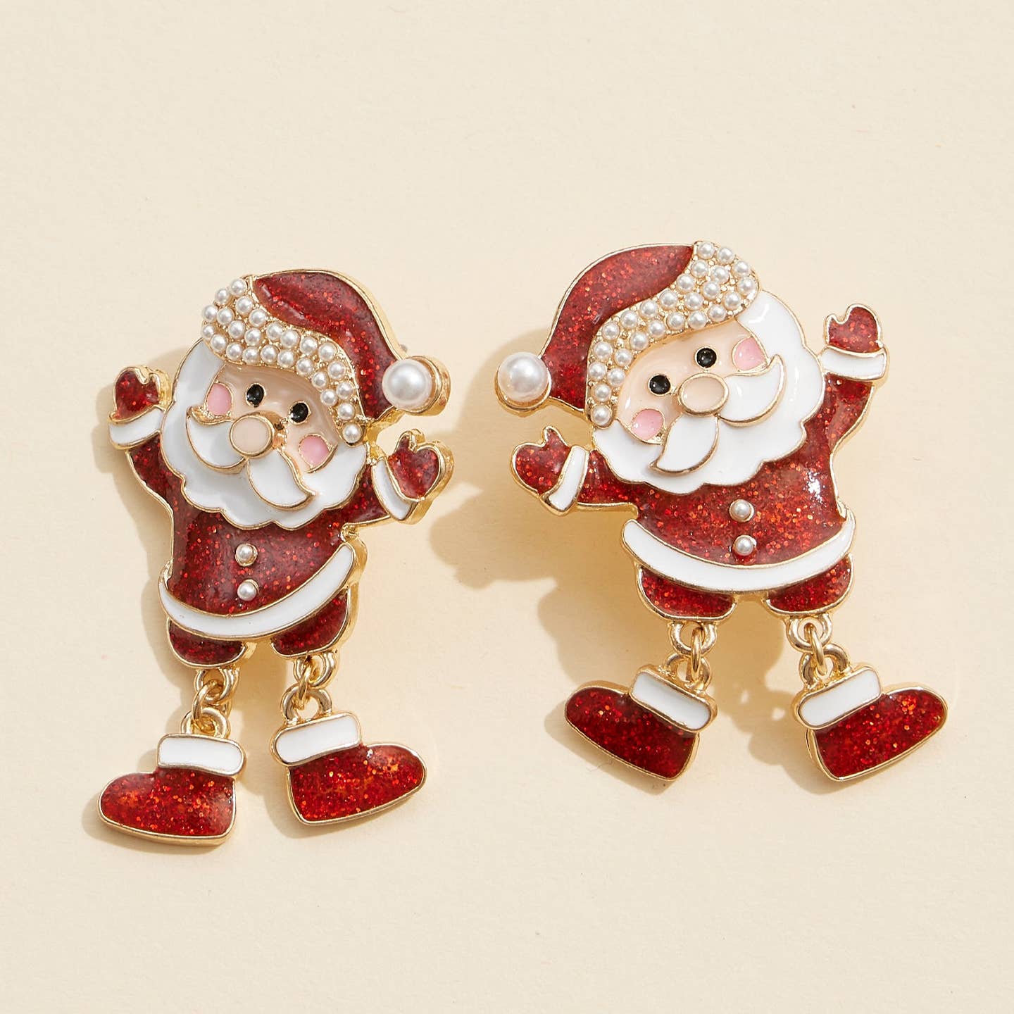 Festive Enamel Santa Claus Earring