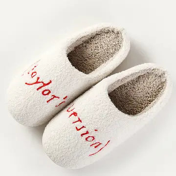 Graphic Printed Taylors Version Knit Plush Slippers