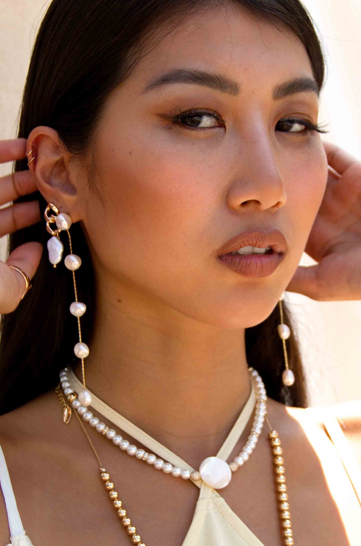 Dripping Pearl Delicate Drop Earrings