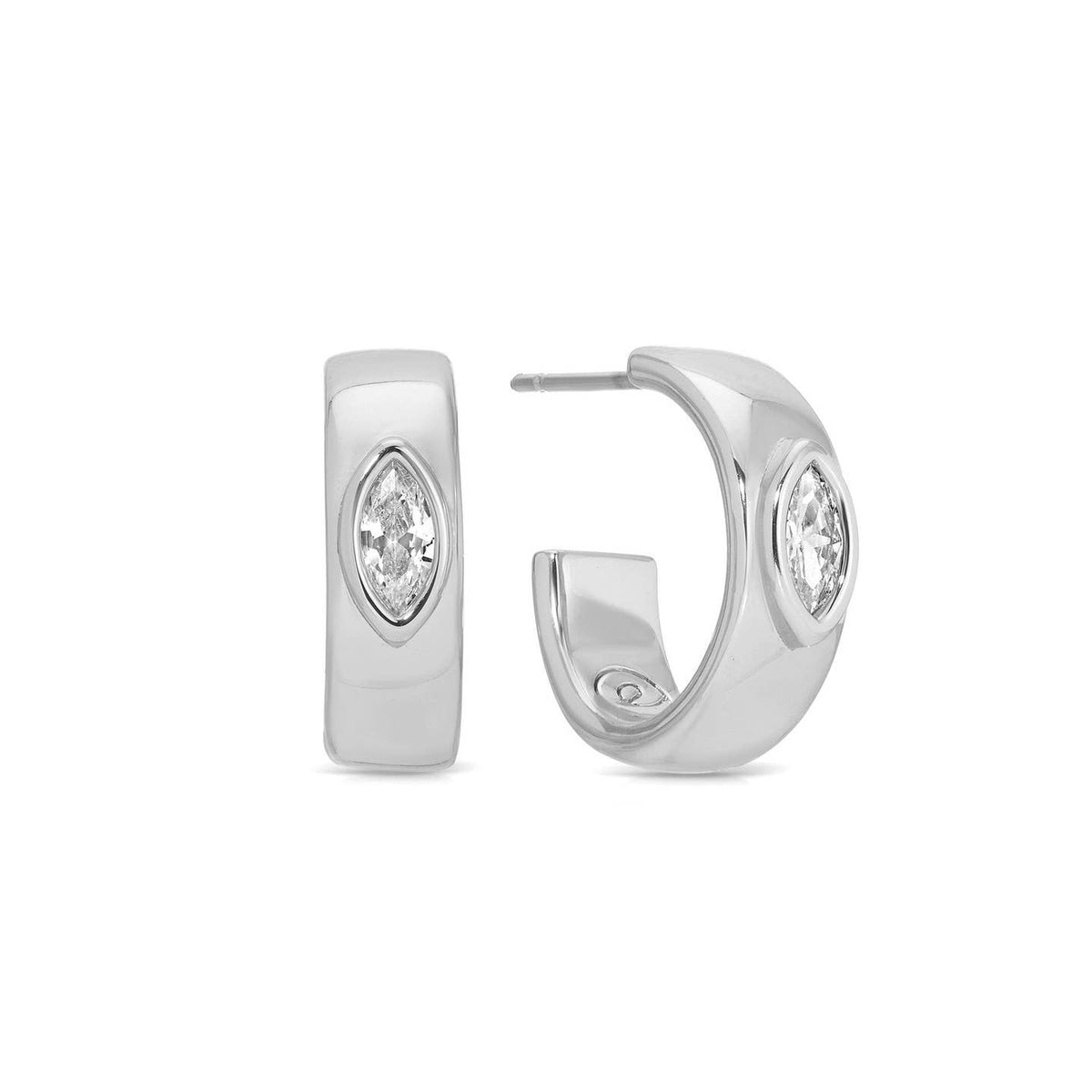 Small Marquise Crystal Hoops