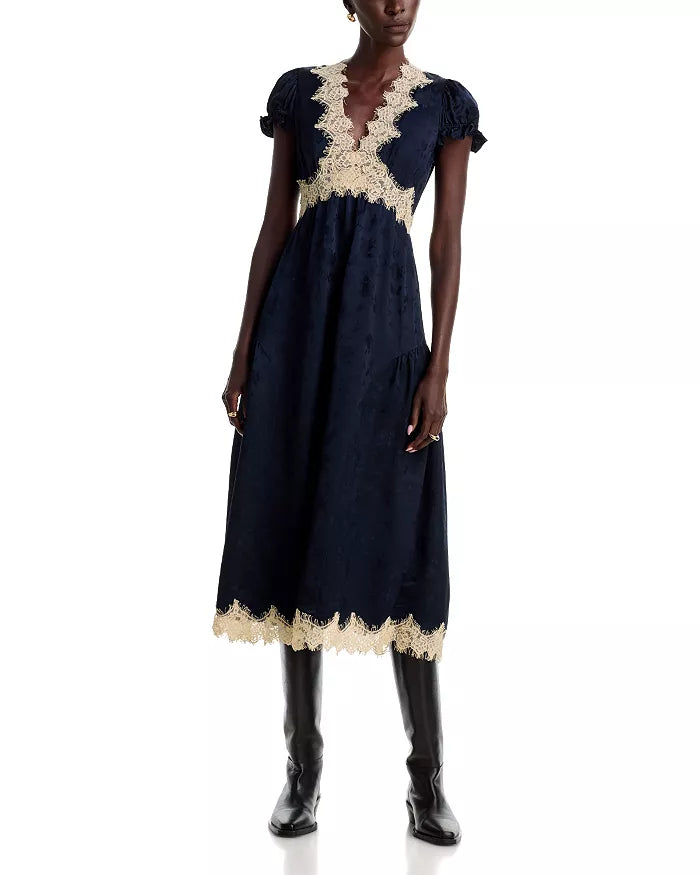 Shay Lace Vneck Midi Dress