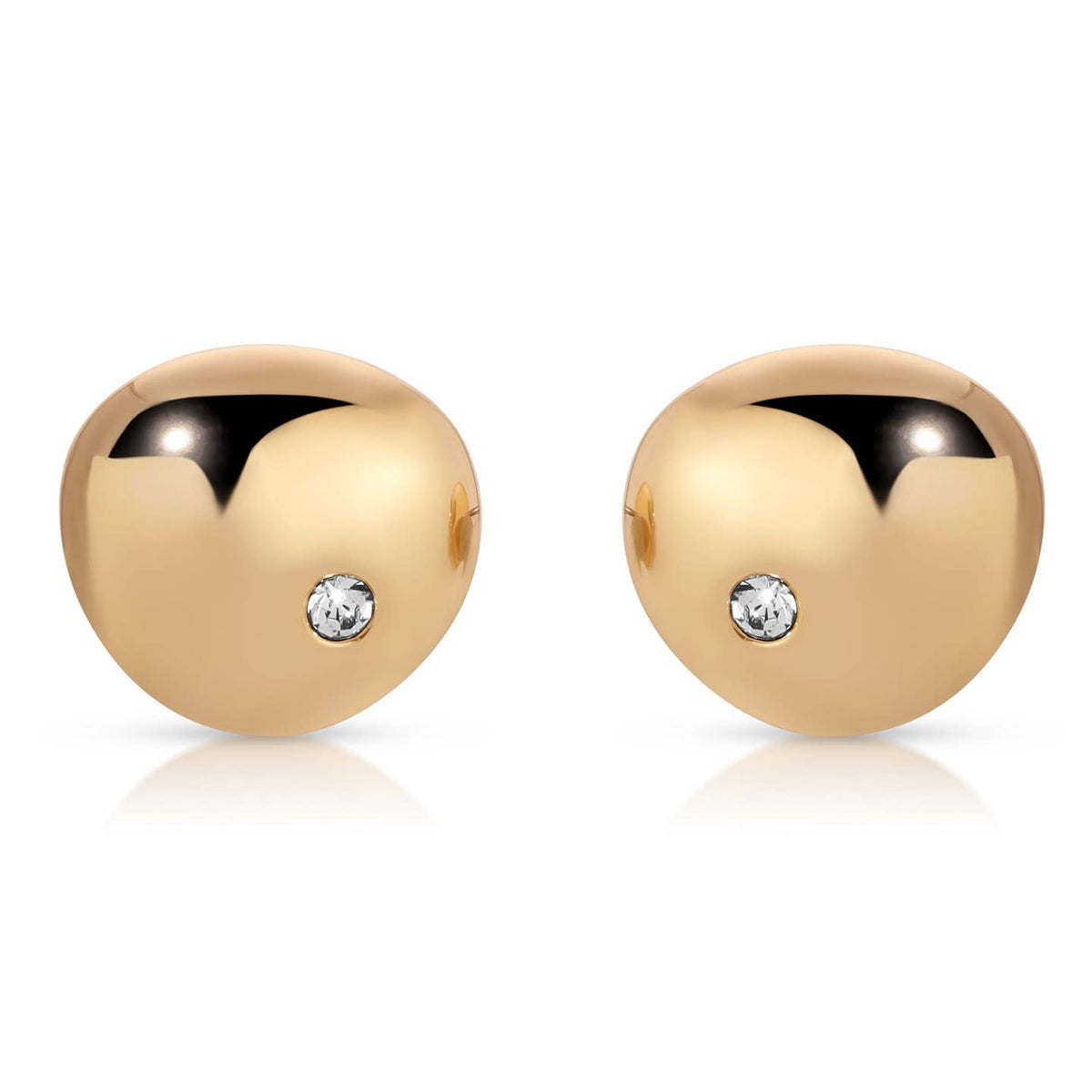 Polished Pebble Crystal Stud Earrings