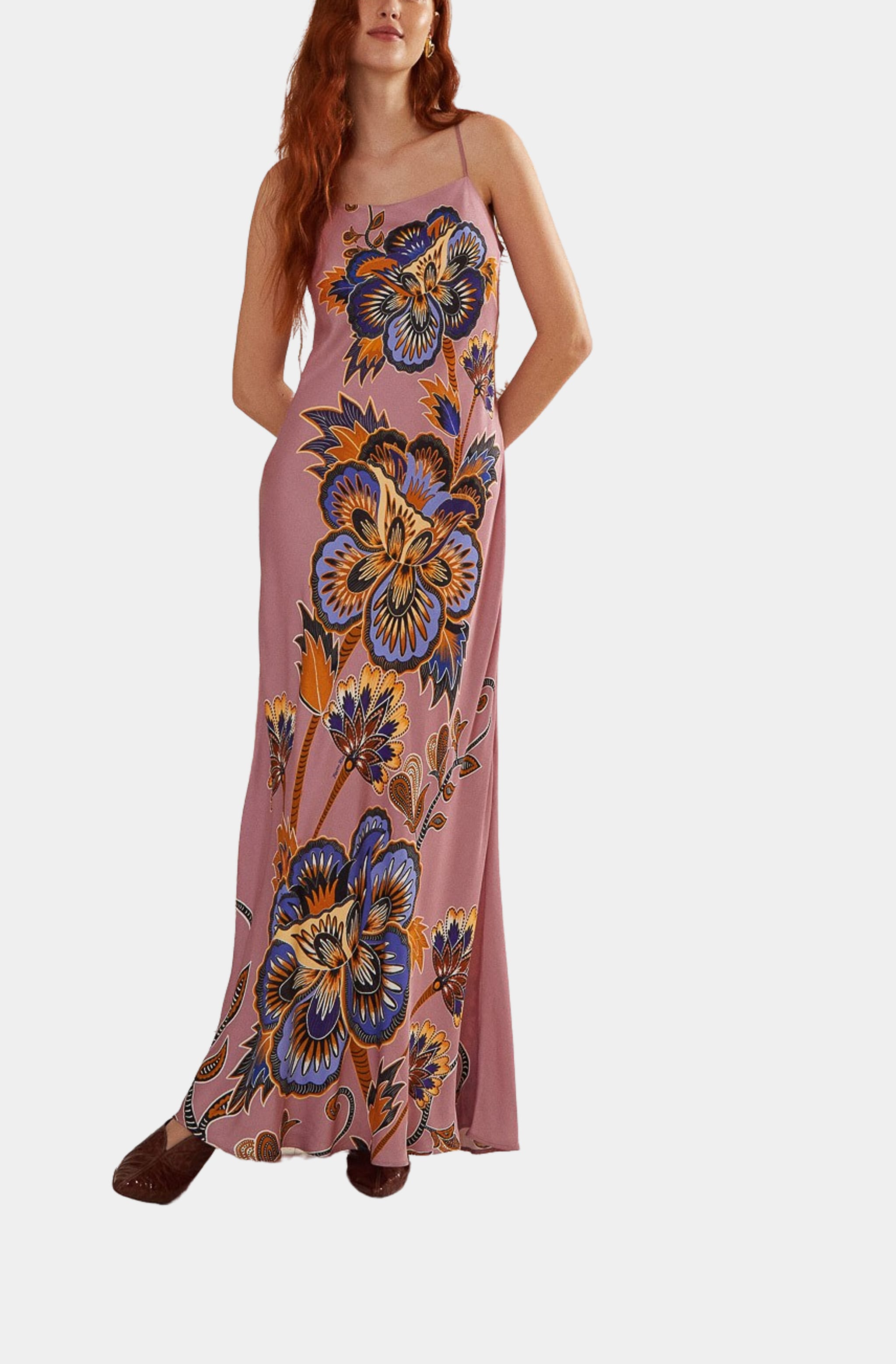 Maxi Floral Pink Slip Maxi Dress Hemline Winter Park Maxi Floral Pink Slip Maxi Dress Hemline Winter Park