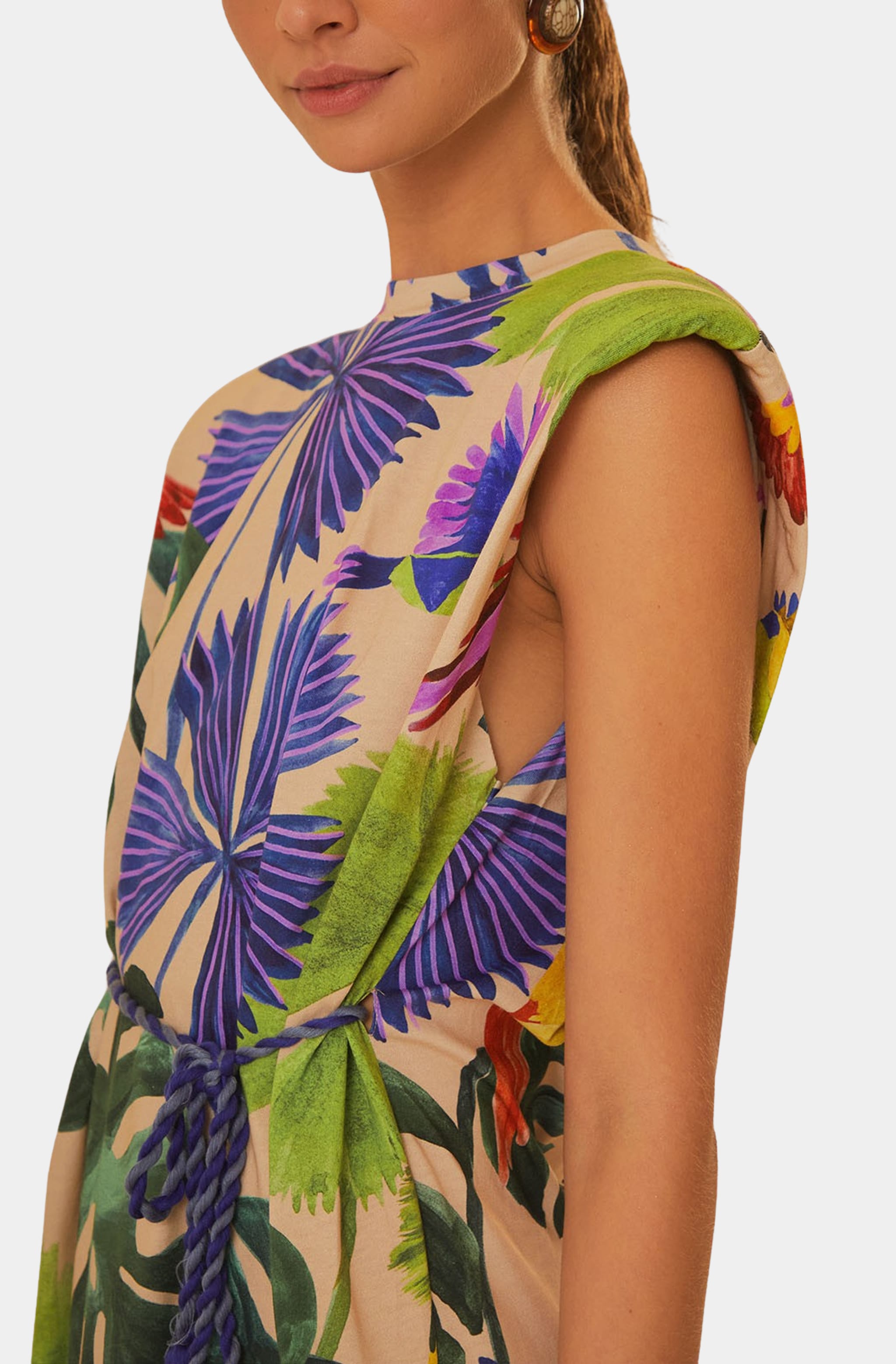 Macaw Jungle Sand Mini T-Shirt Dress