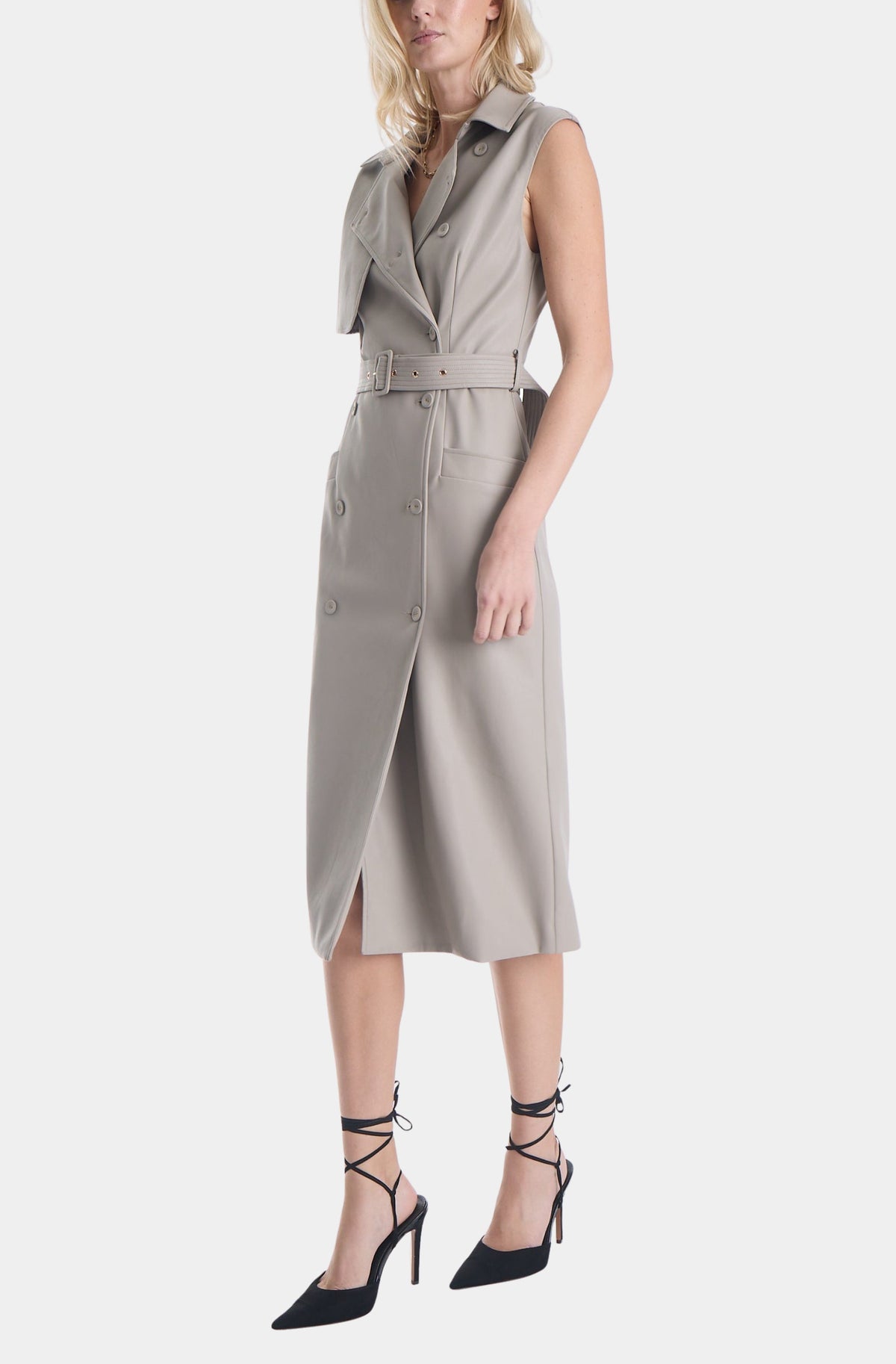Mila Vegan Leather Trench Dress