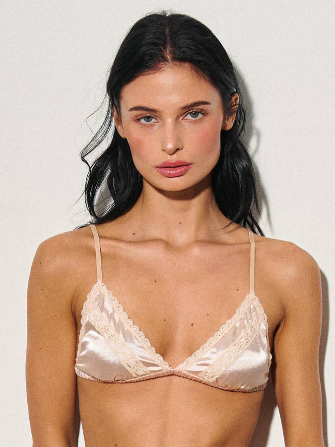 Ladies Woven Satin Bra