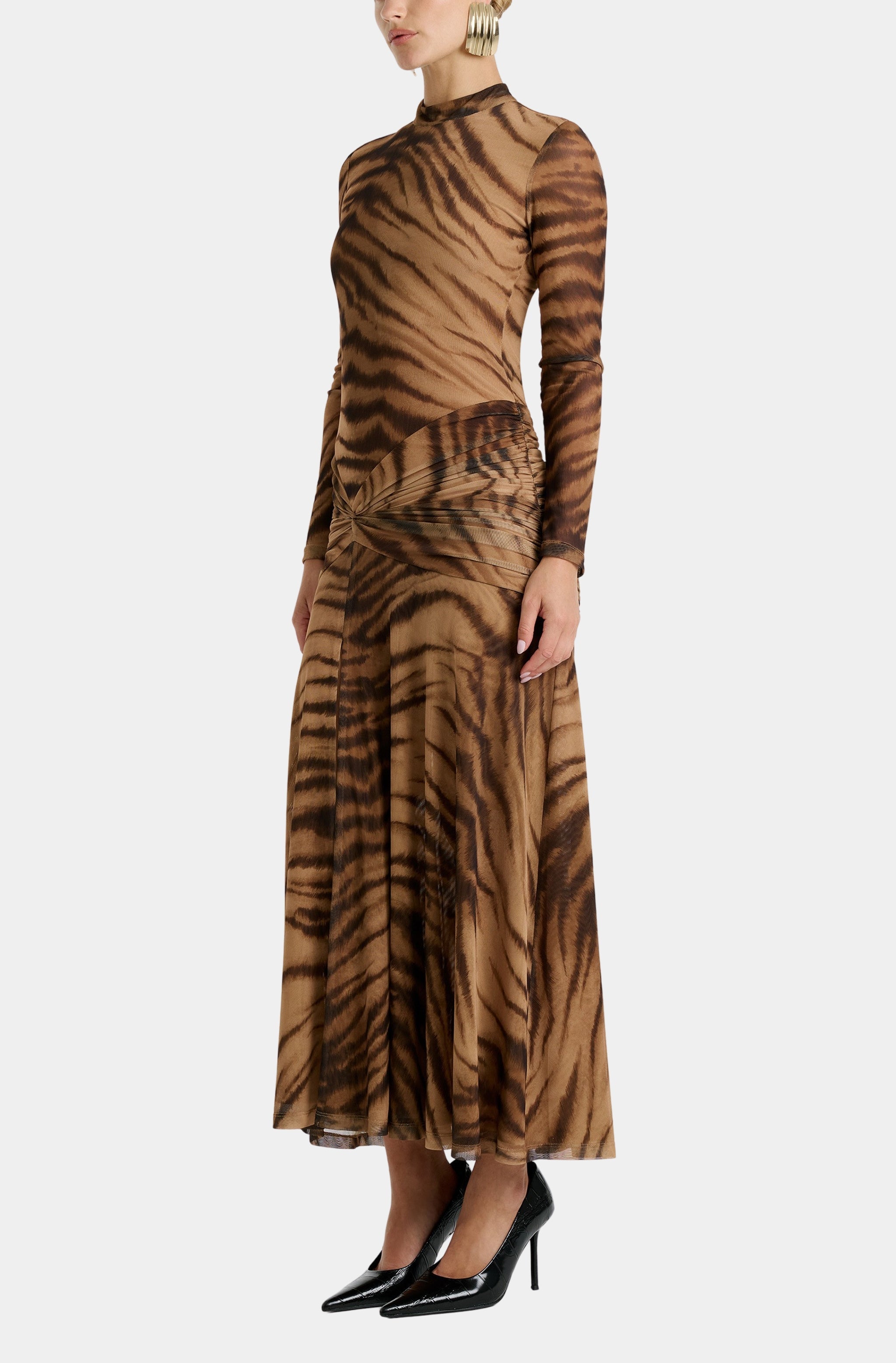 Lea Printed Mesh Dress