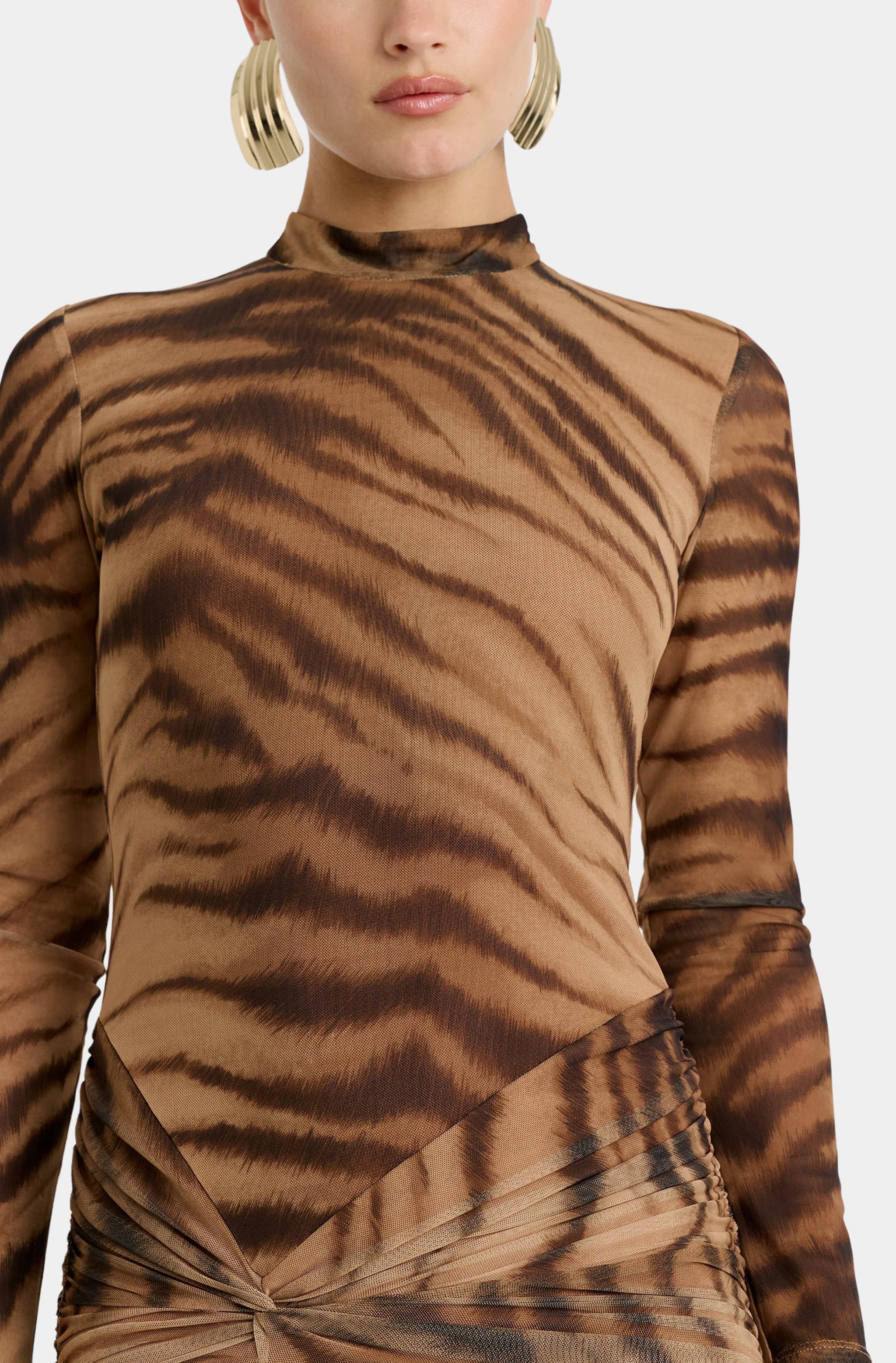 Lea Printed Mesh Dress