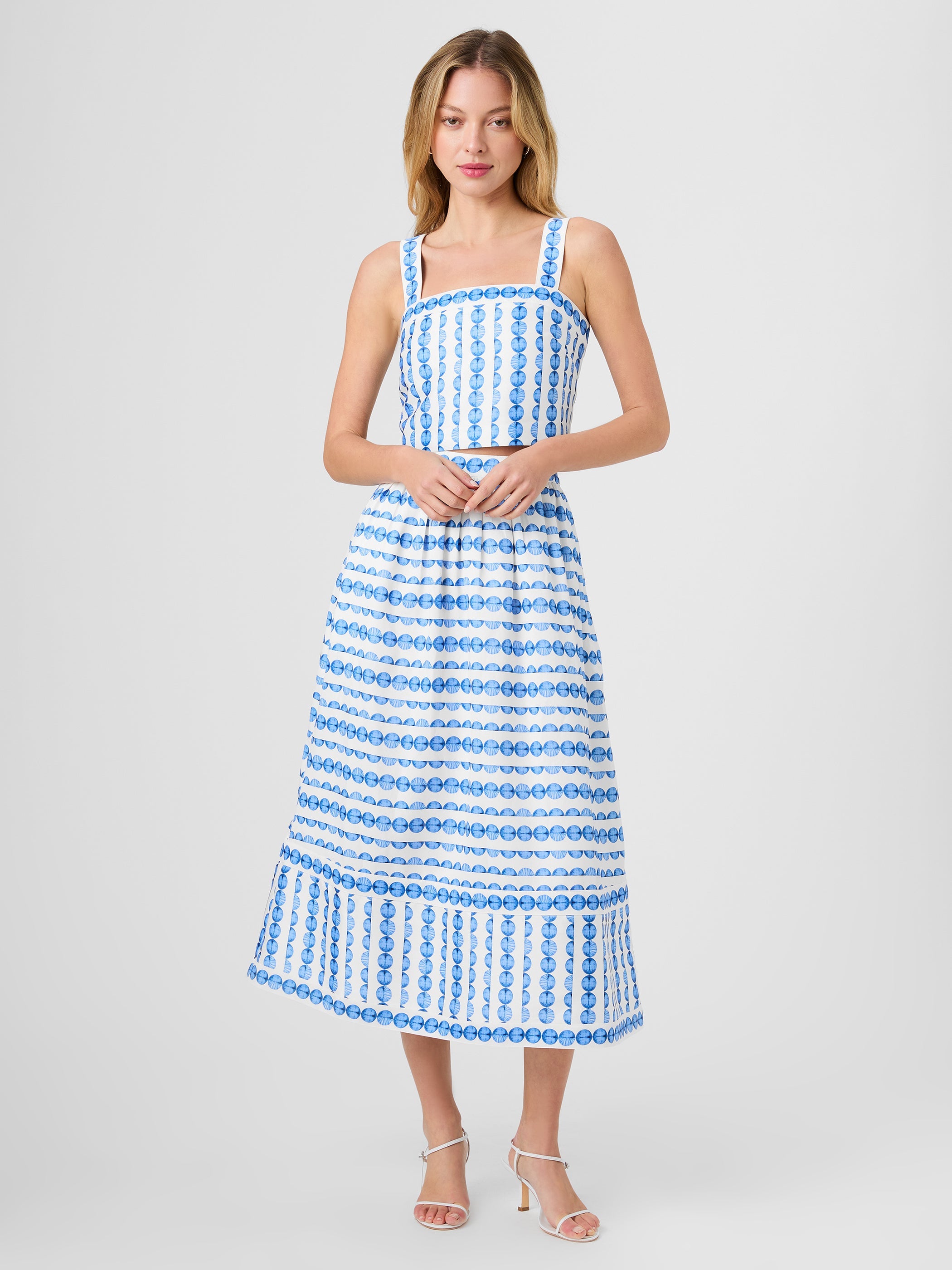Structured Taffeta Midi Skirt
