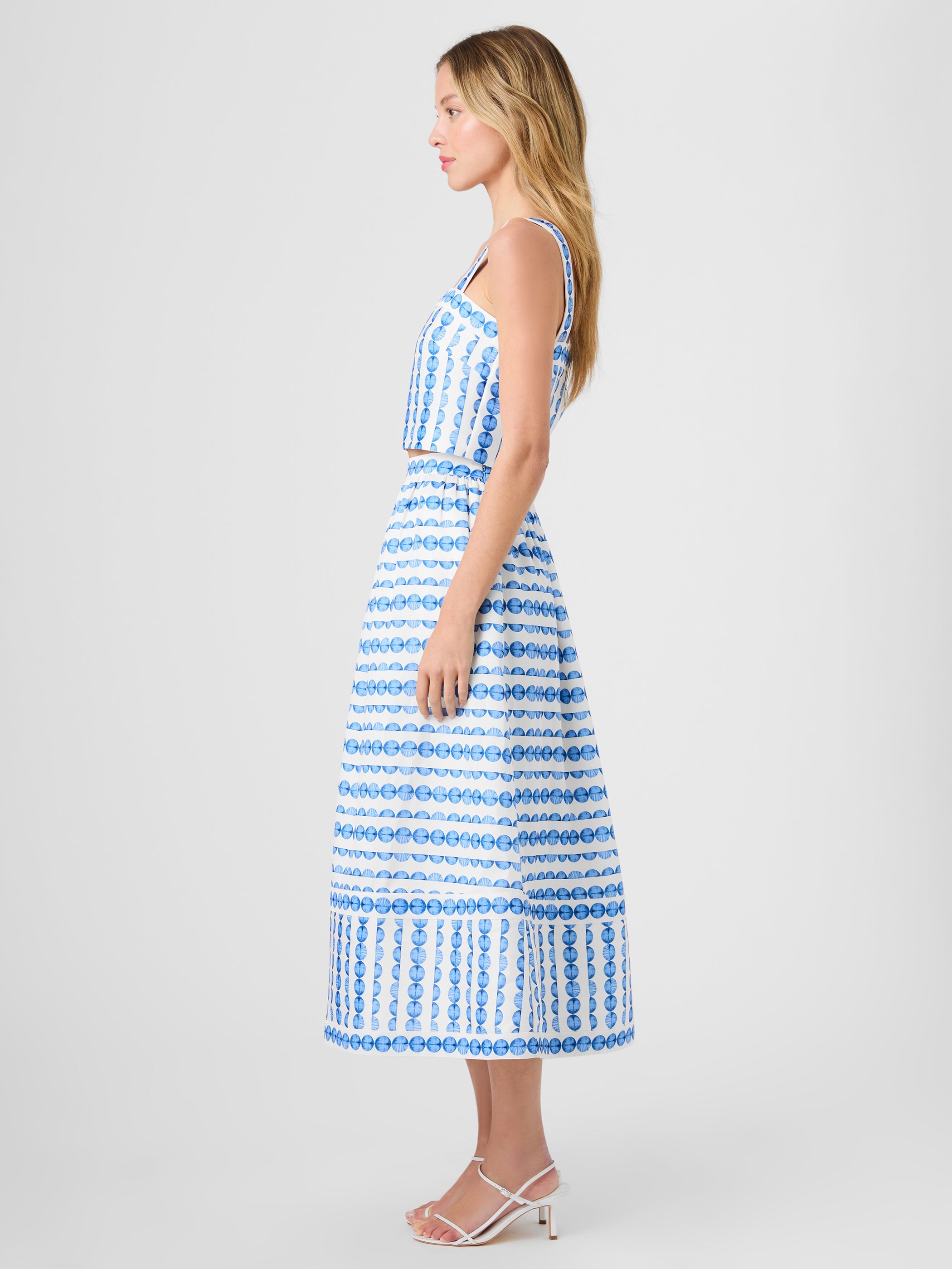 Structured Taffeta Midi Skirt