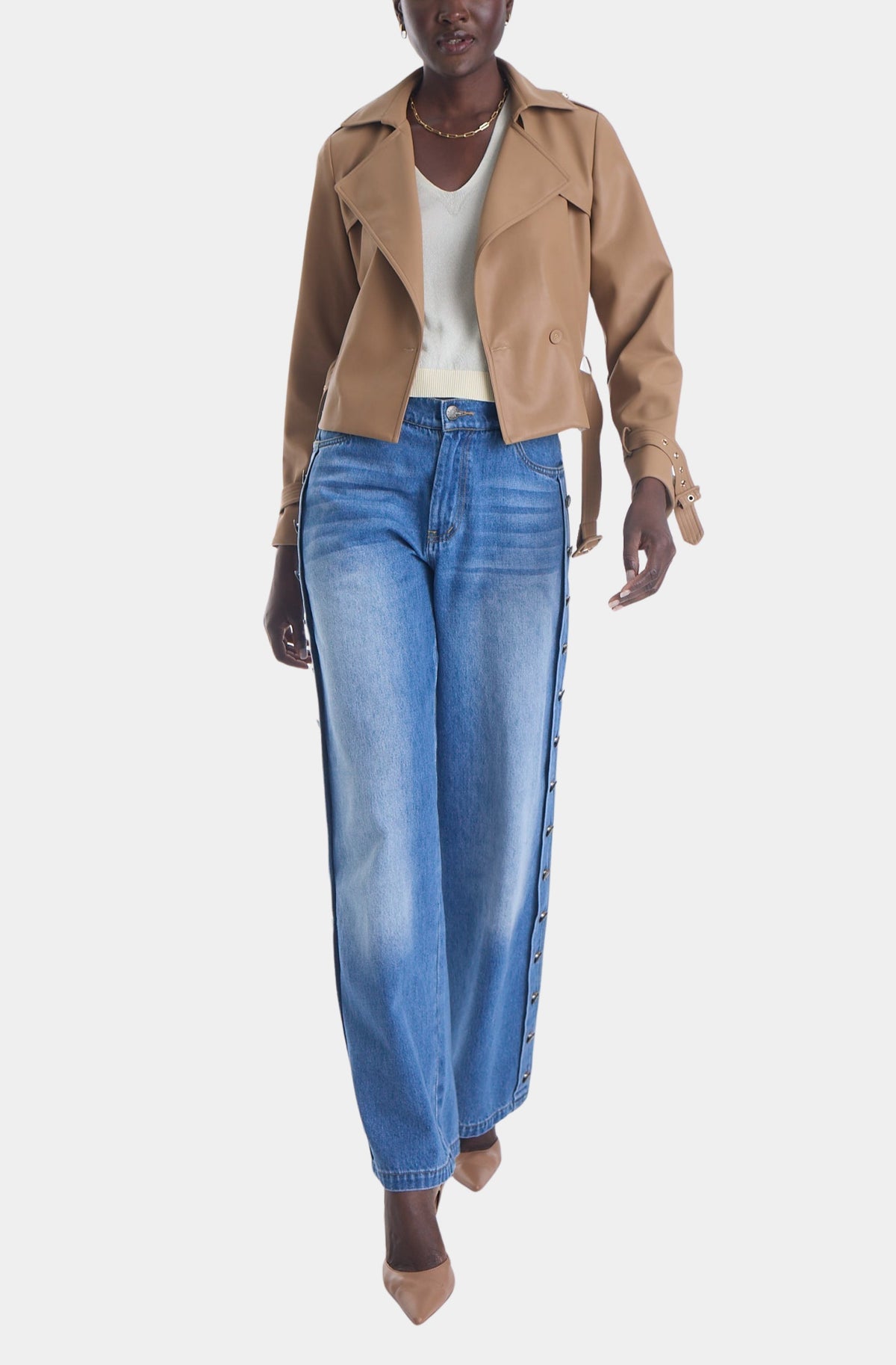 Vida Vegan Leather Trench Jacket